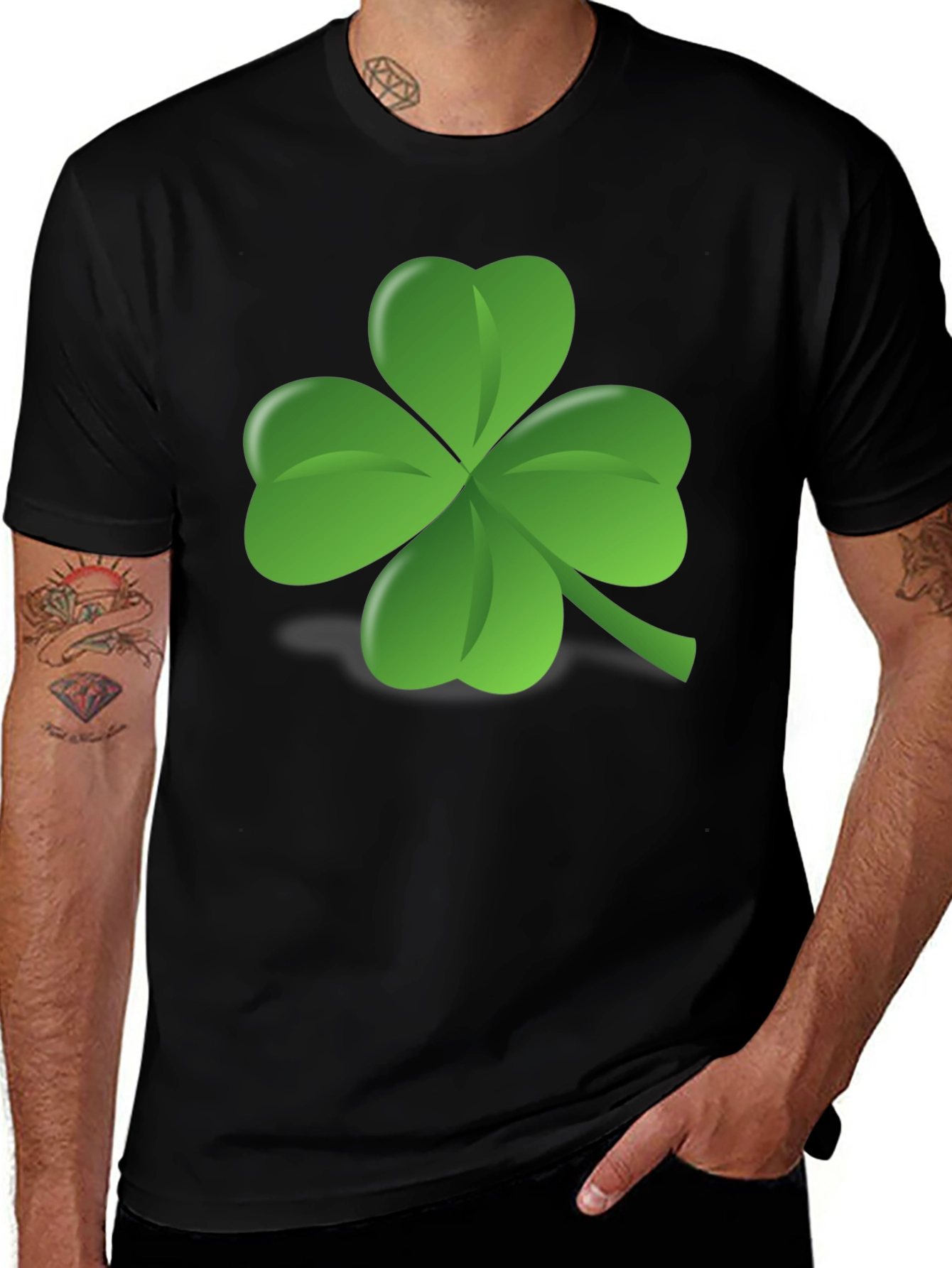 Variant 21 of Lucky Clover Black T-Shirt