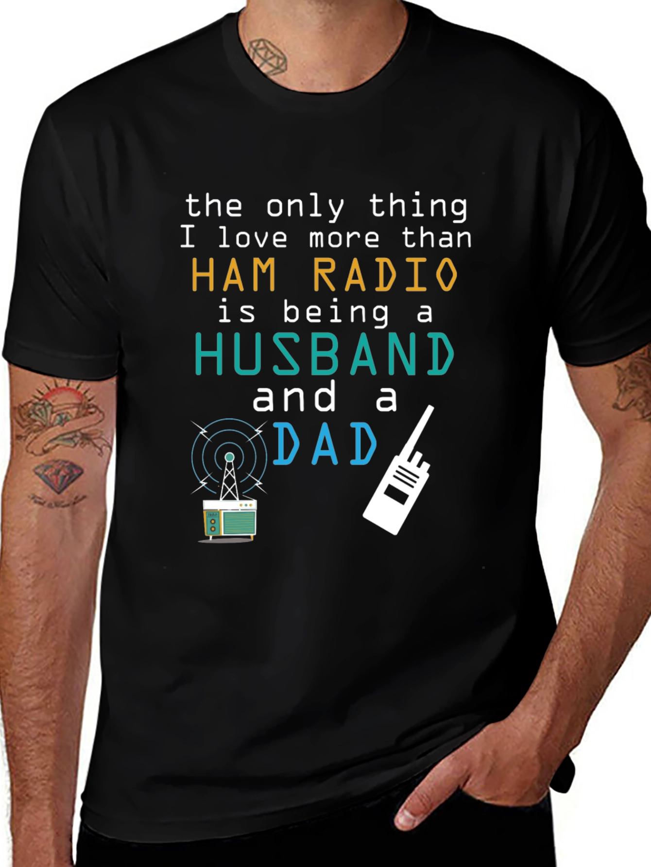 Variant 5 of Ham Radio Husband Dad T-Shirt