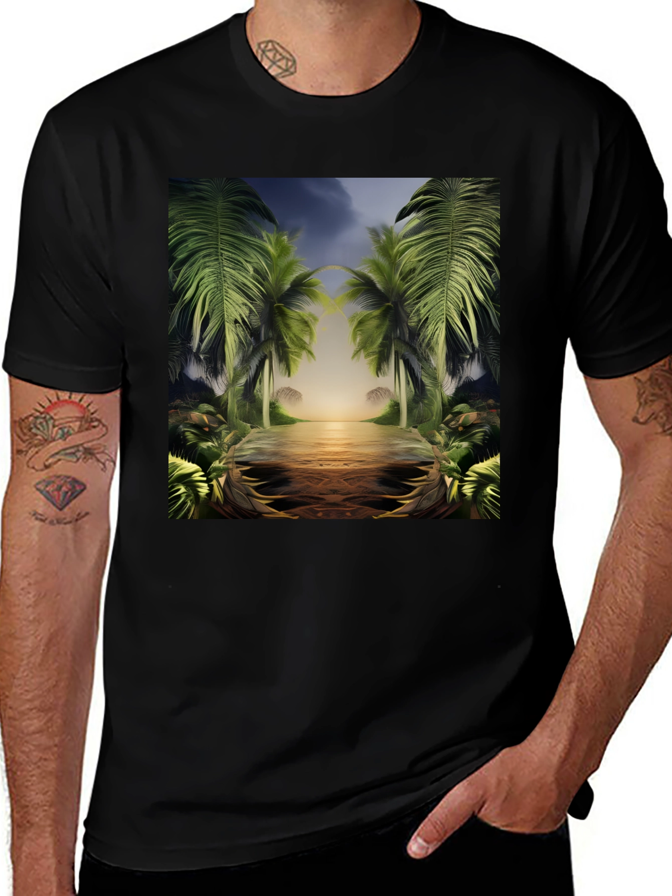 Variant 18 of Tropical Palm Tee - Island Vibes T-Shirt