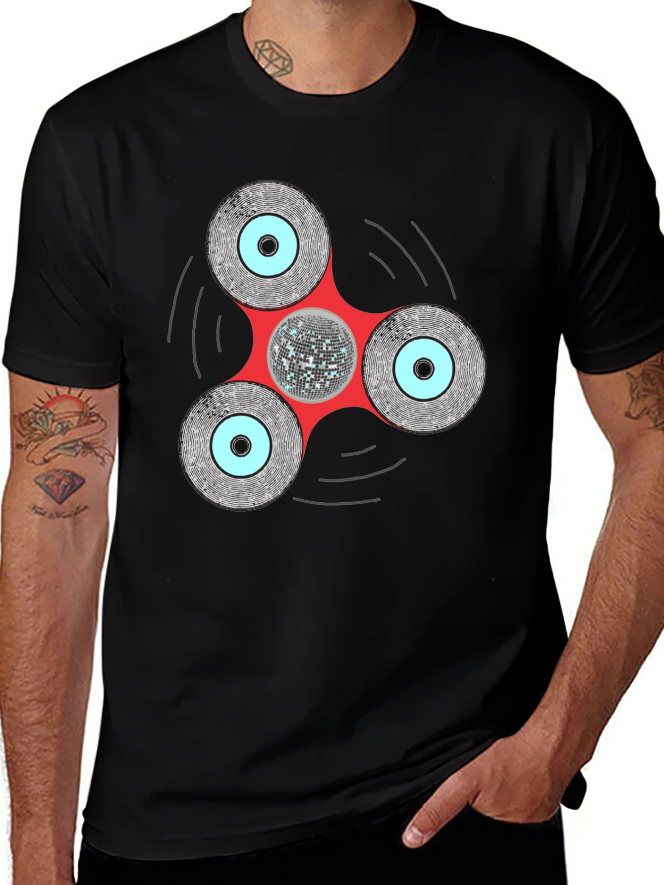 Disco Fidget Spinner Graphic Tee