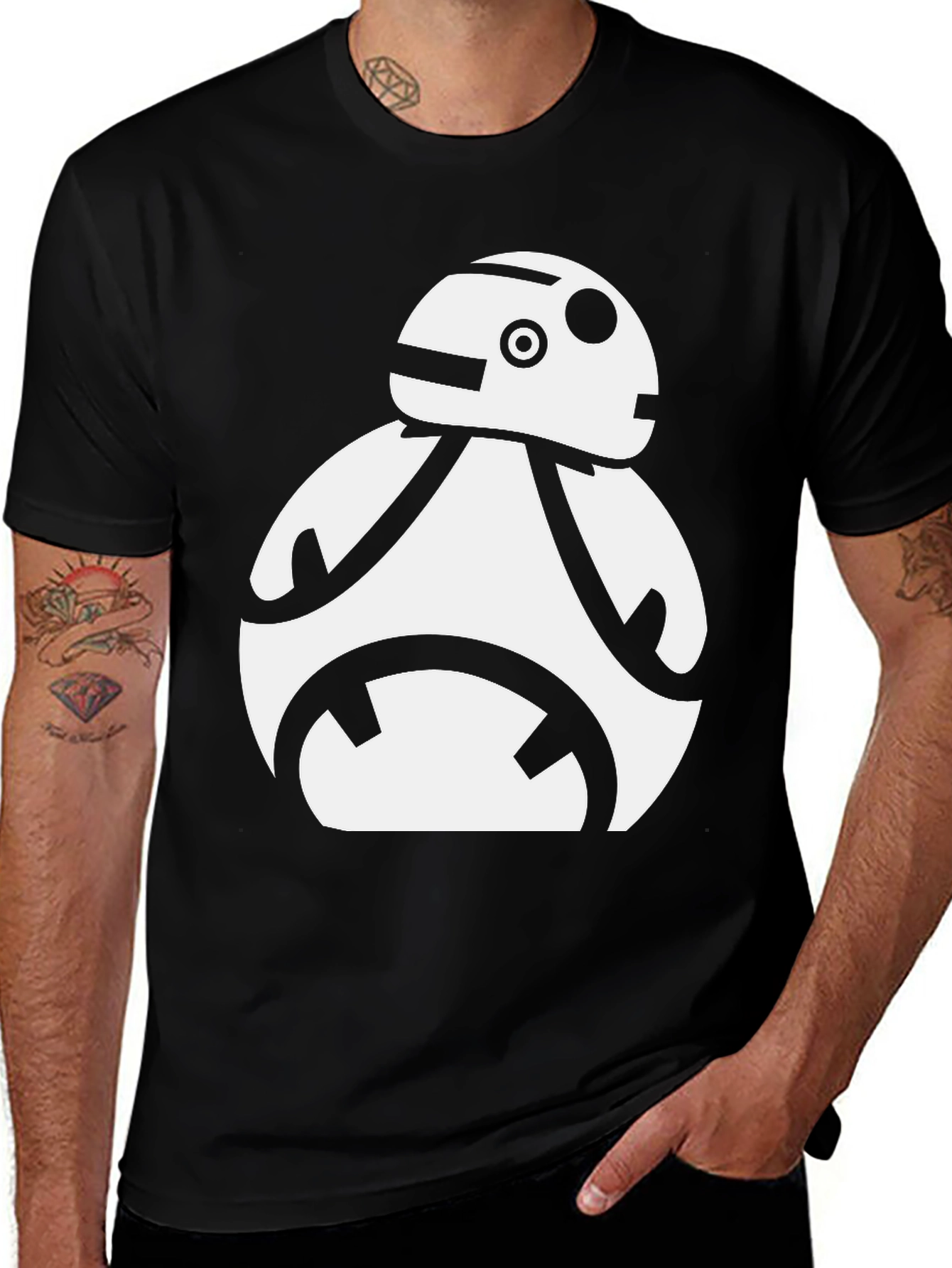 BB-8 Droid Graphic Tee - Black Cotton Blend