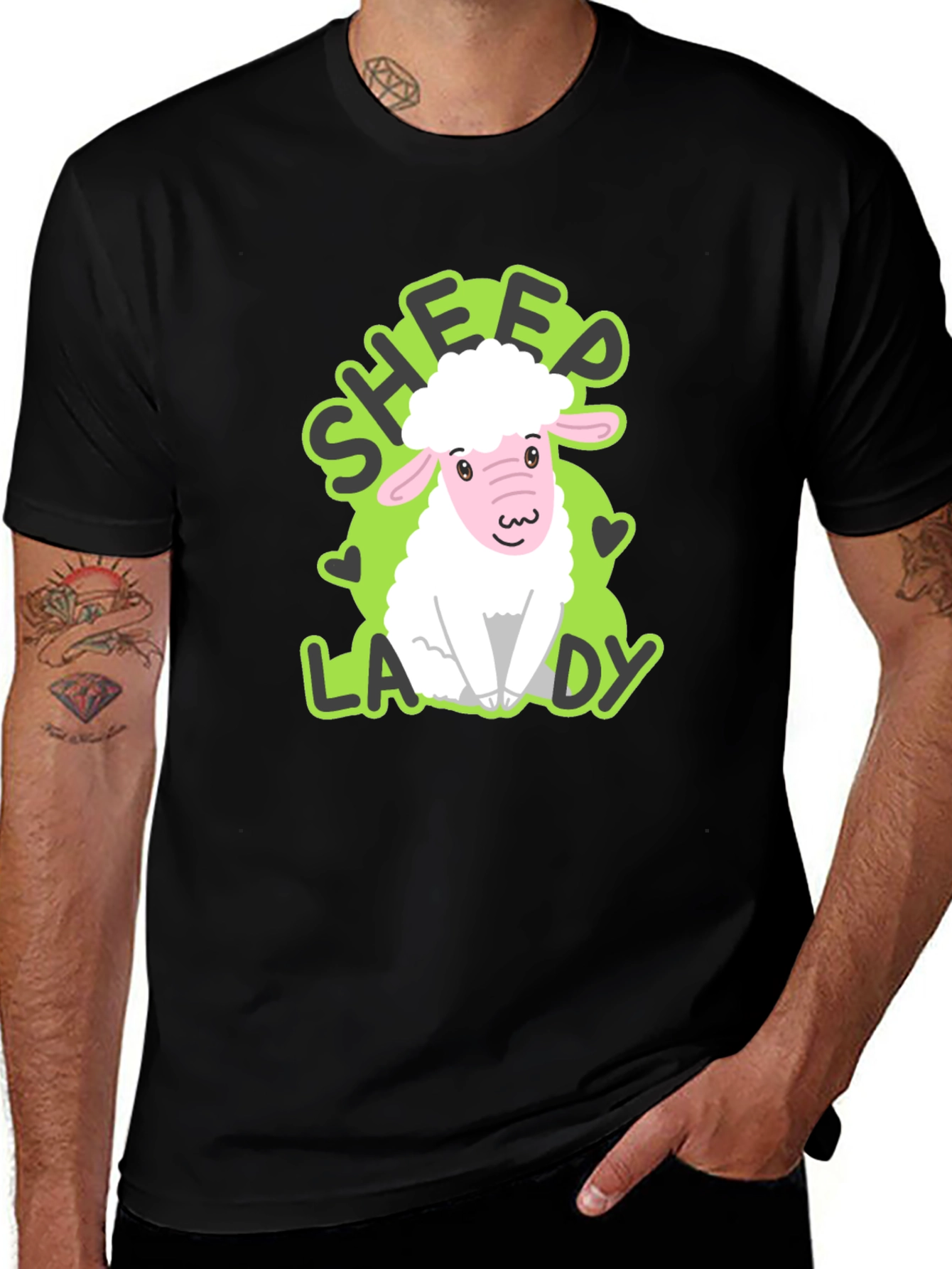 Variant 17 of Sheep Lady T-Shirt - Cute Animal Lover Tee
