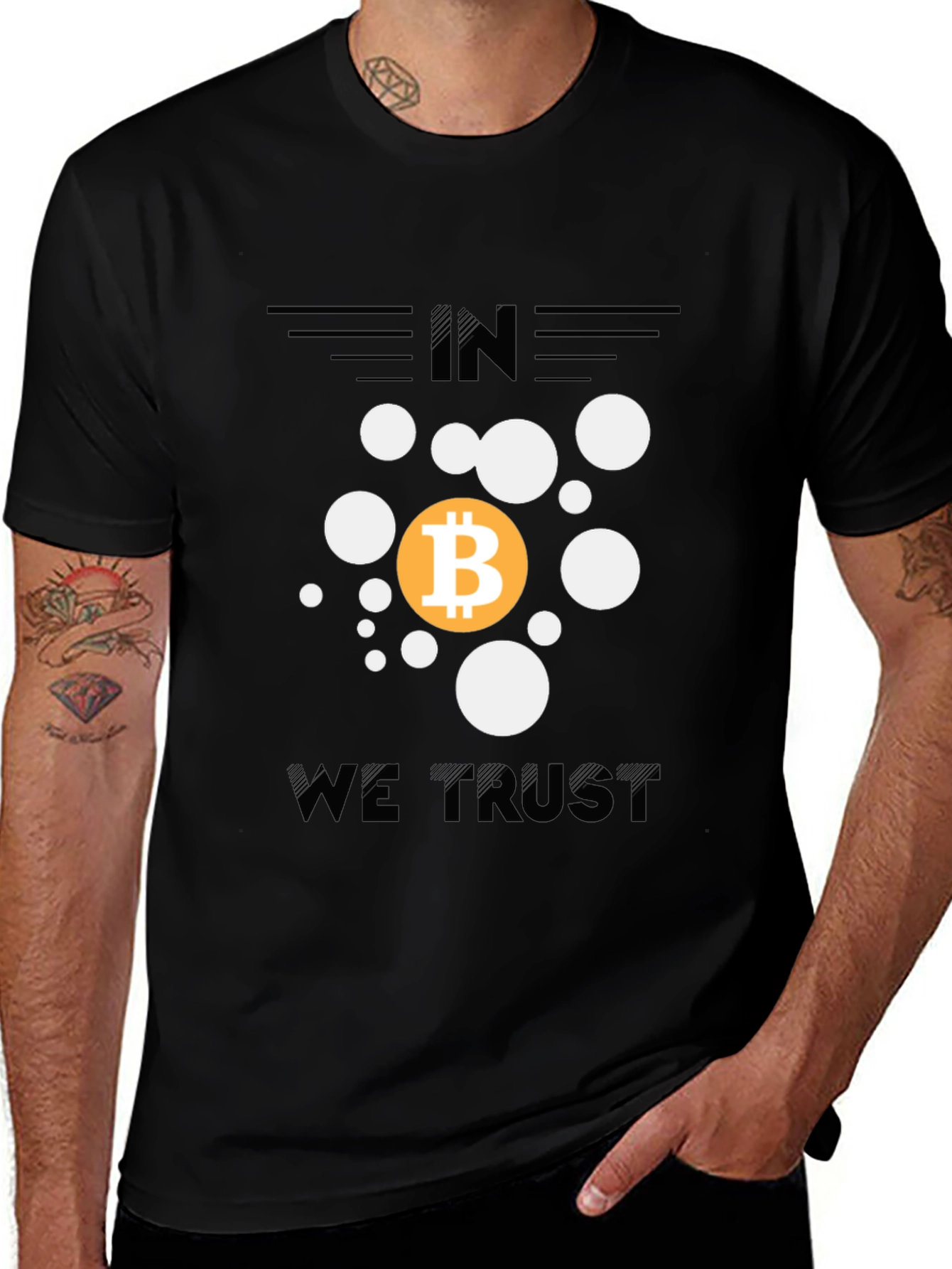 Variant 10 of Bitcoin In We Trust Black Graphic Tee