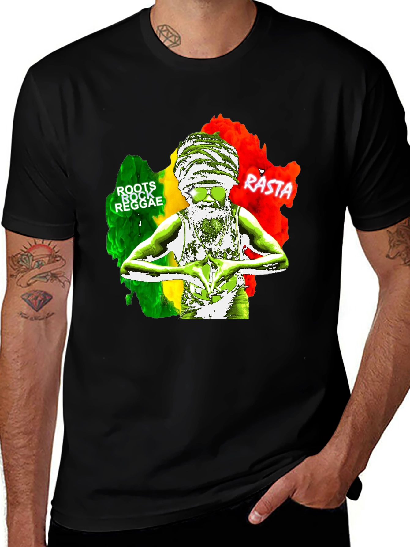 Roots Rock Reggae Rasta Graphic T-Shirt