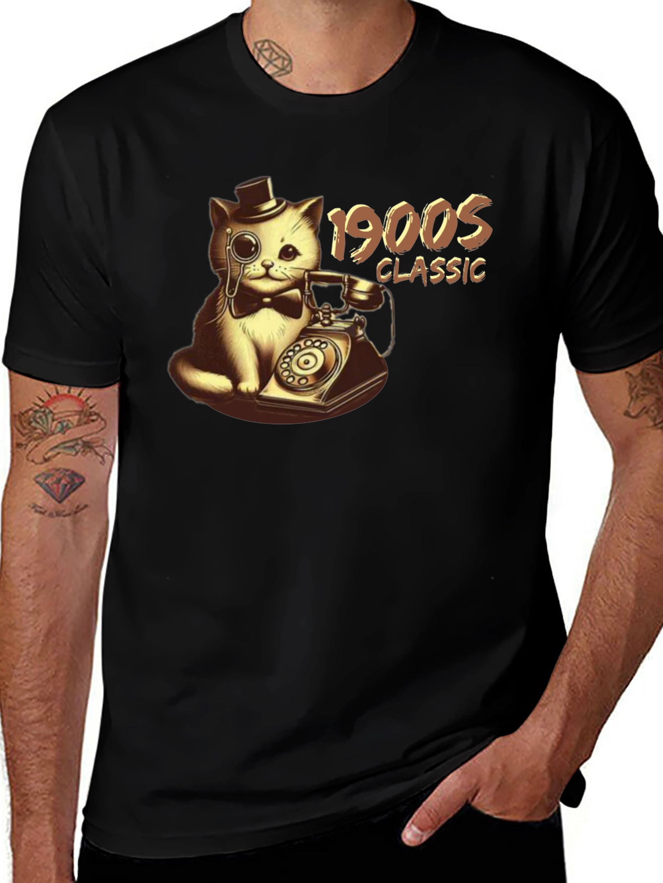 Variant 27 of 1900s Classic Cat Graphic T-Shirt