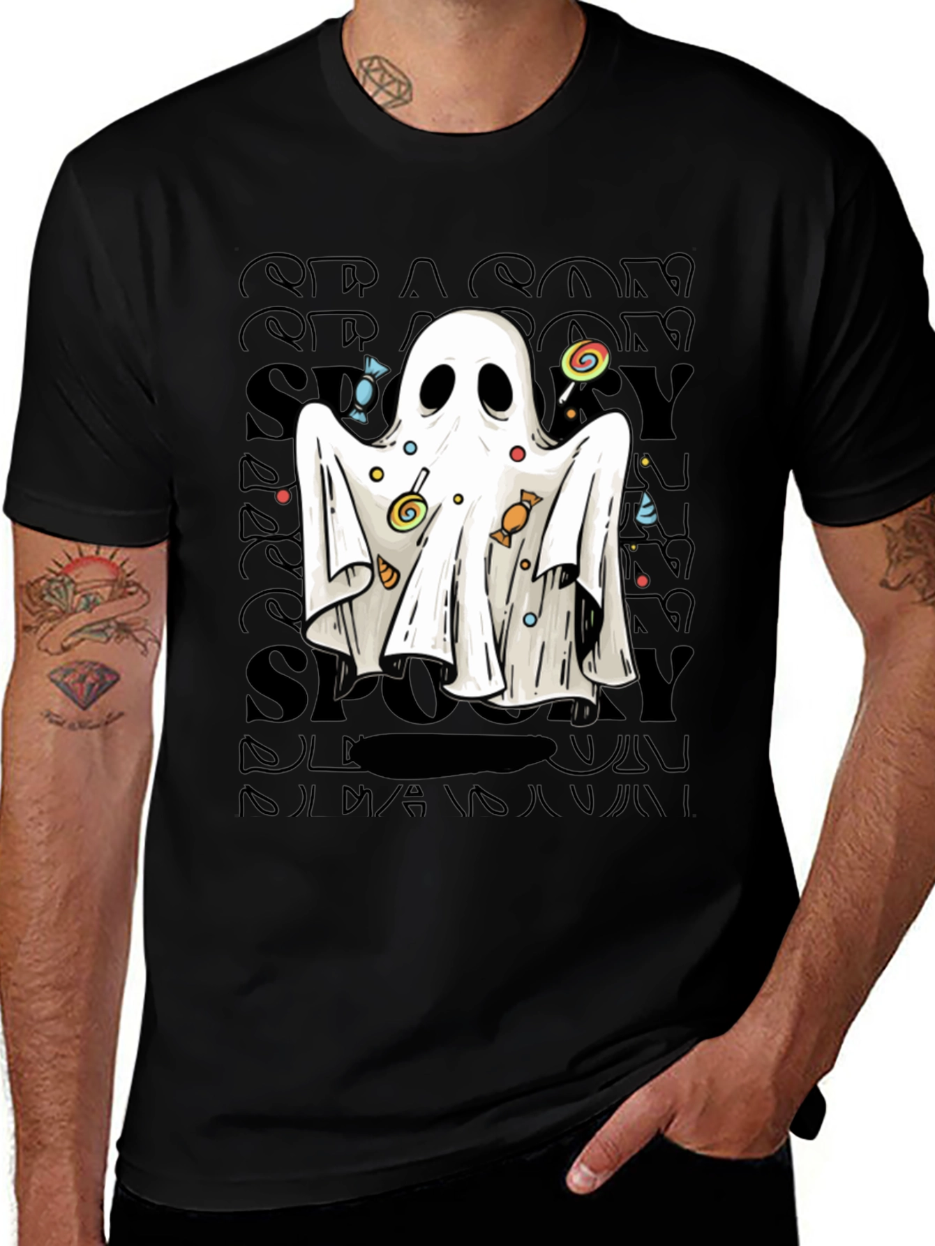 Variant 24 of Spooky Season Ghost & Candy Graphic Tee