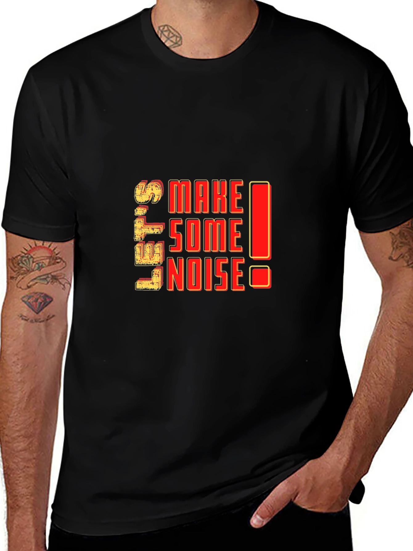 Variant 22 of Let's Make Some Noise Graphic T-Shirt - Black