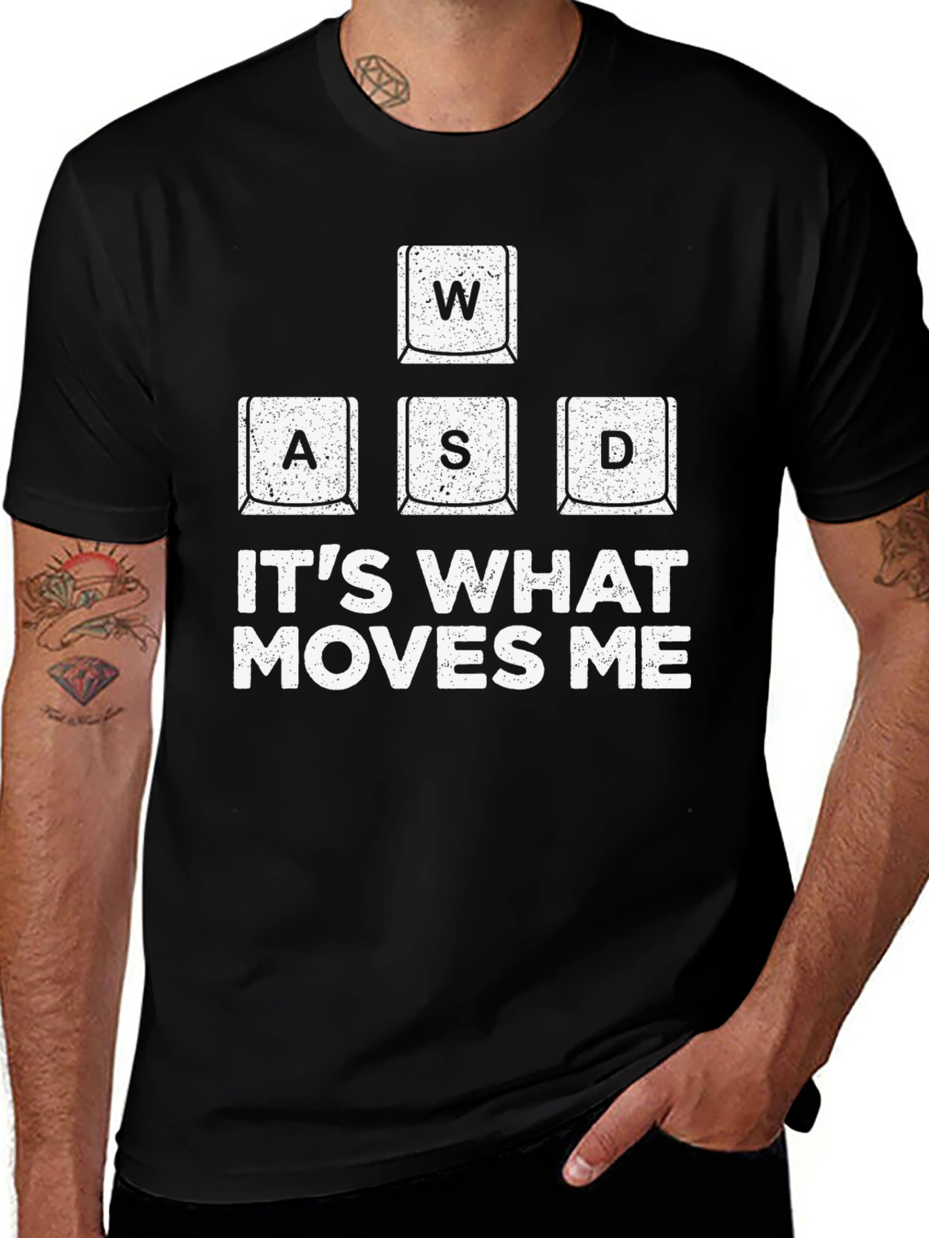 Variant 30 of Gamer T-Shirt WASD Keys - It's What Moves Me