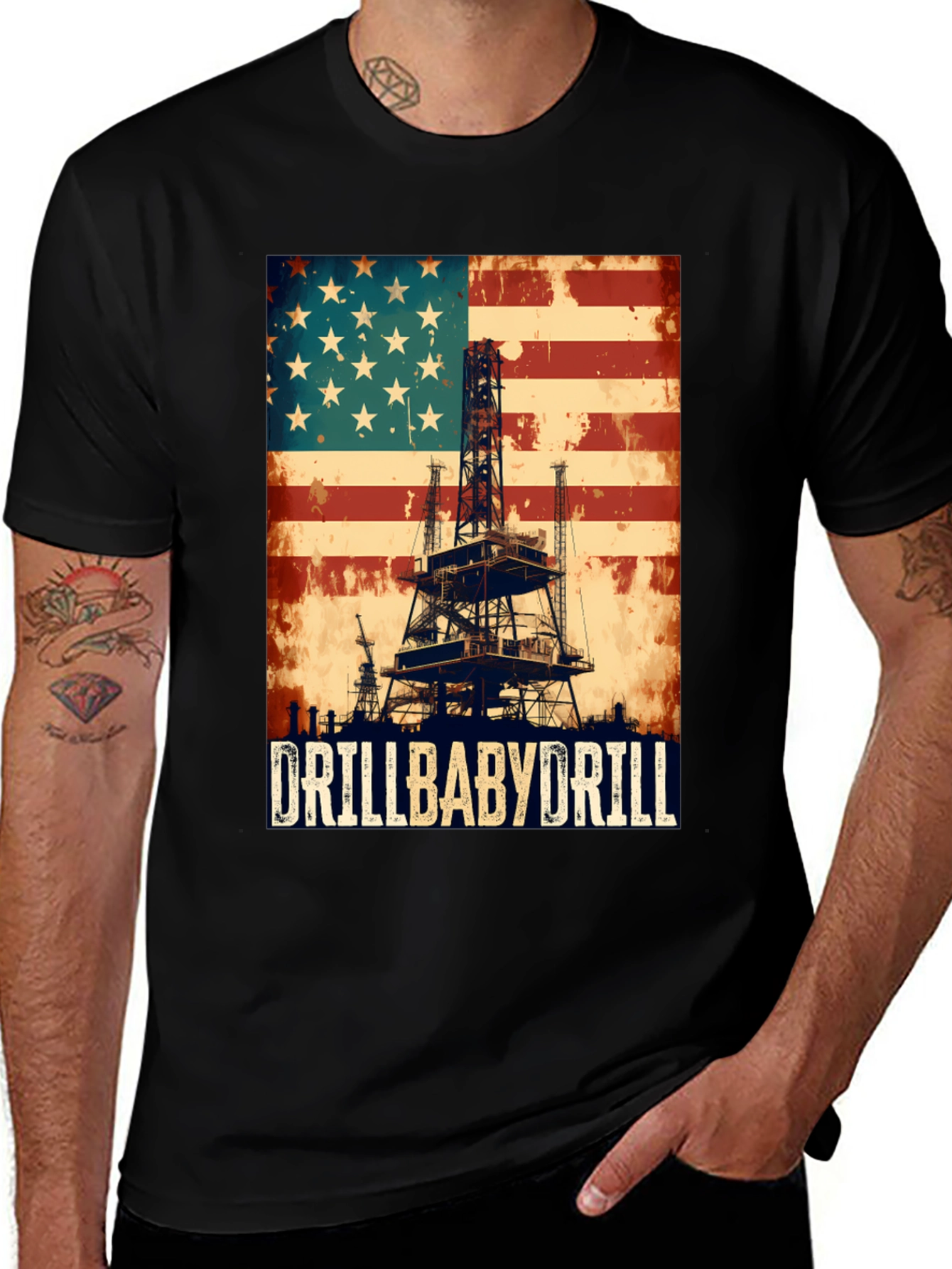 Variant 7 of Drill Baby Drill American Flag T-Shirt