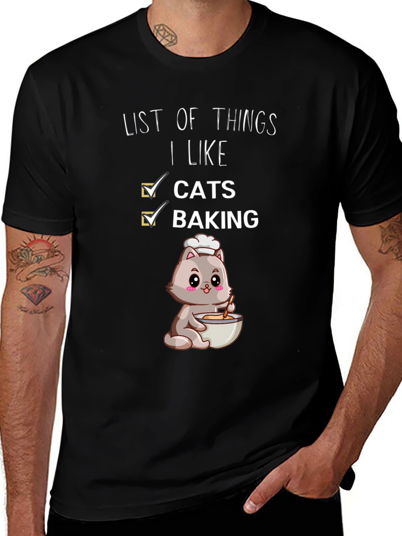 Variant 19 of Cats and Baking T-Shirt - Cute Cartoon Cat Baker Tee