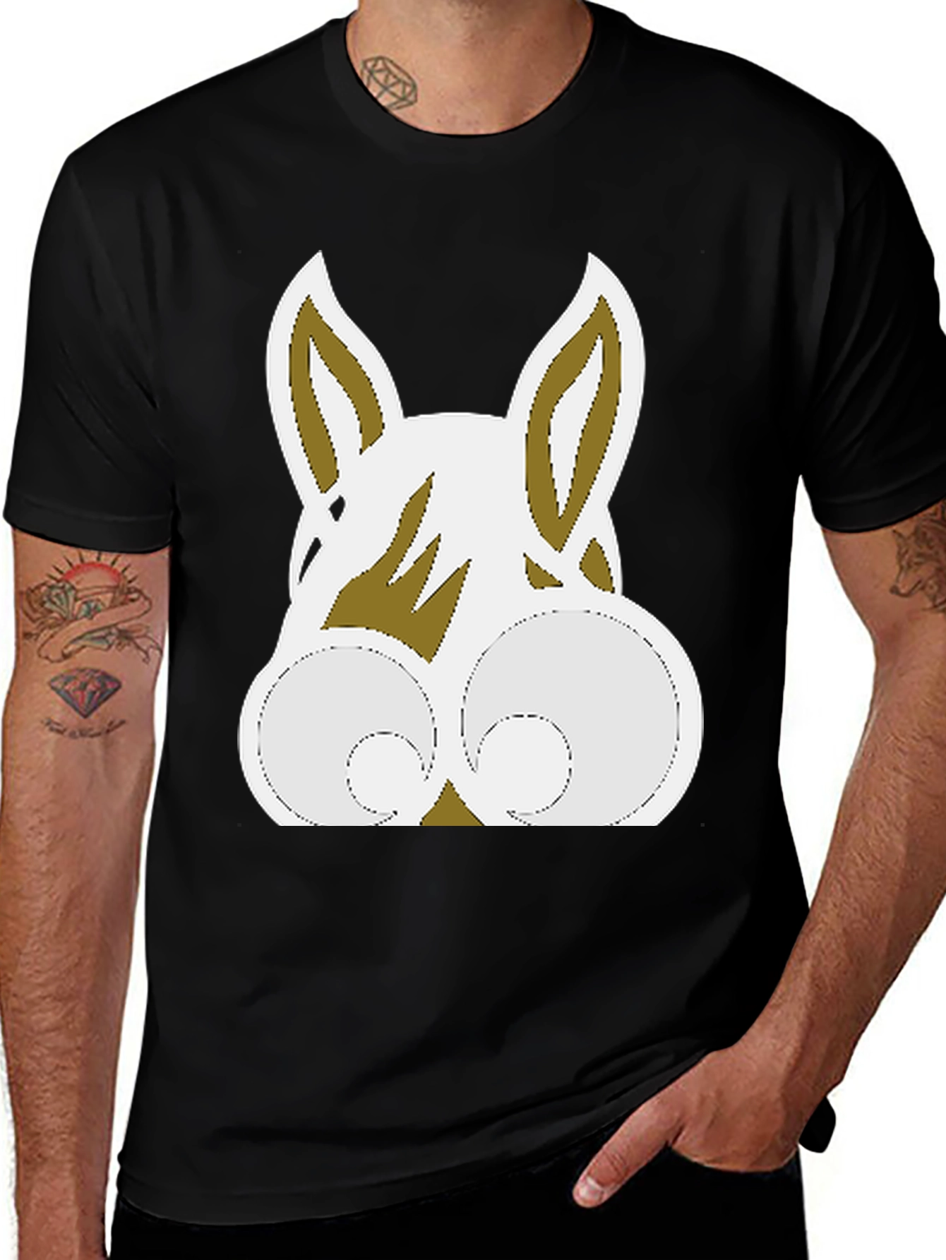 Variant 19 of Cool Rabbit Tee - Black Cotton Graphic T-Shirt