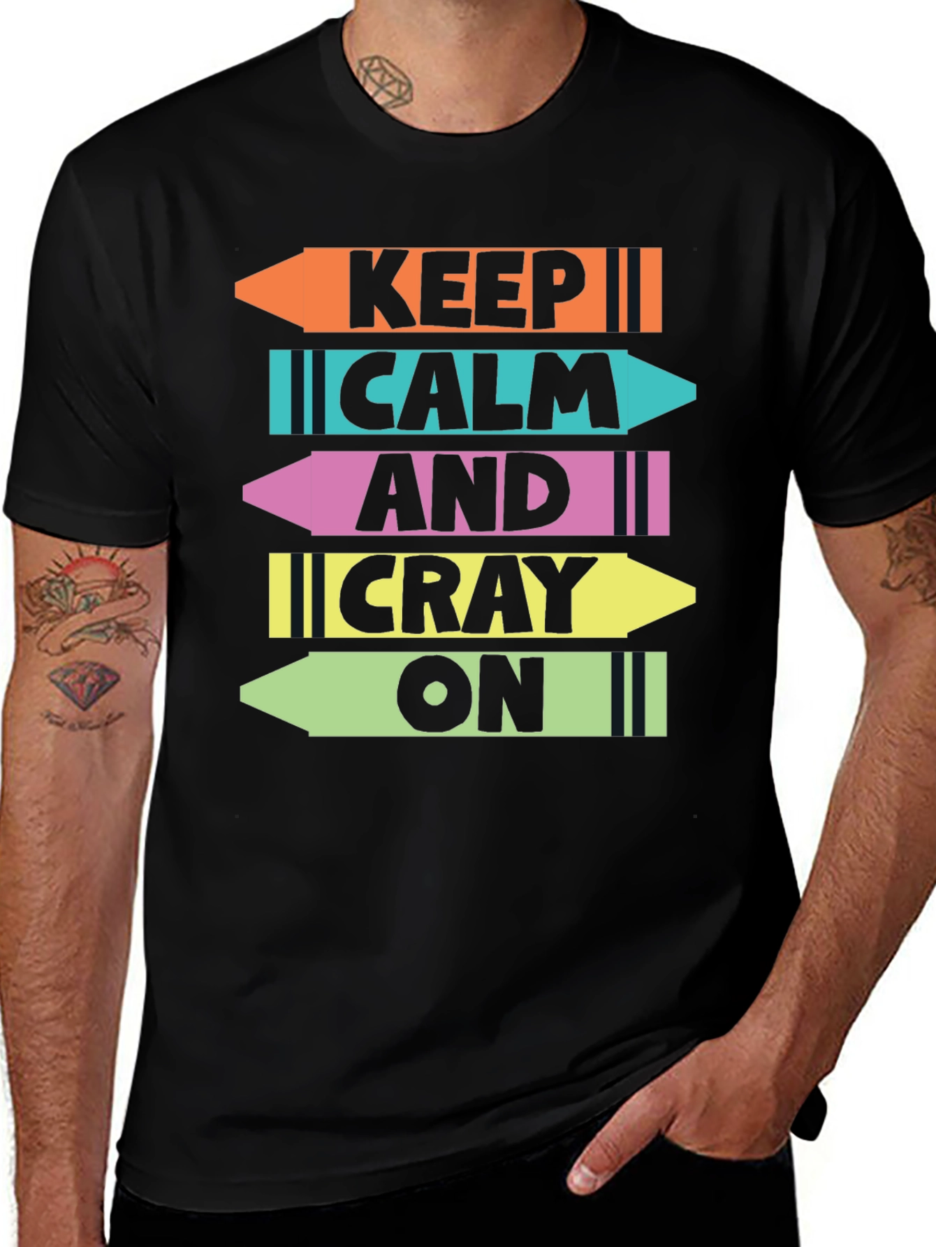 Variant 26 of Keep Calm & Cray On T-Shirt Funny Crayon Design