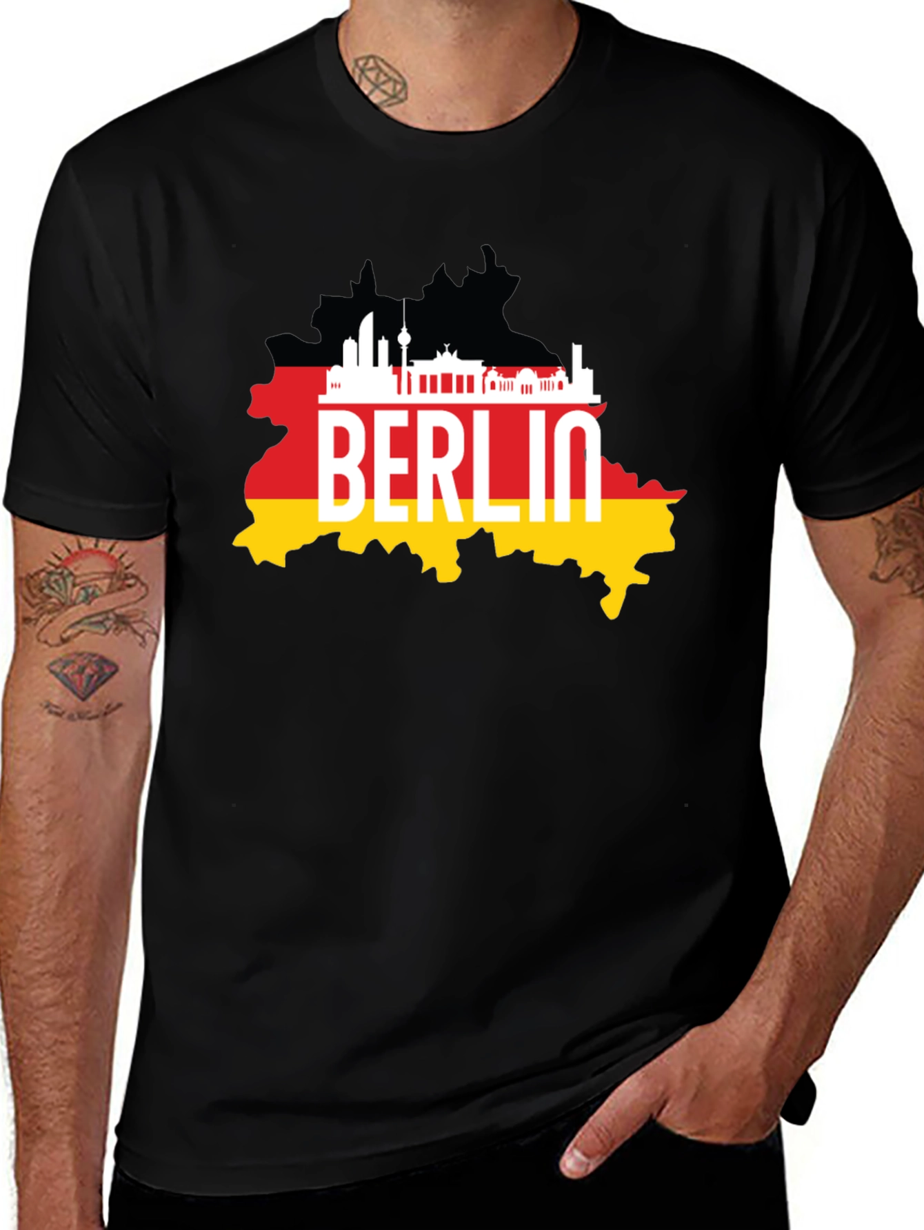 Berlin Germany Map Black T-Shirt