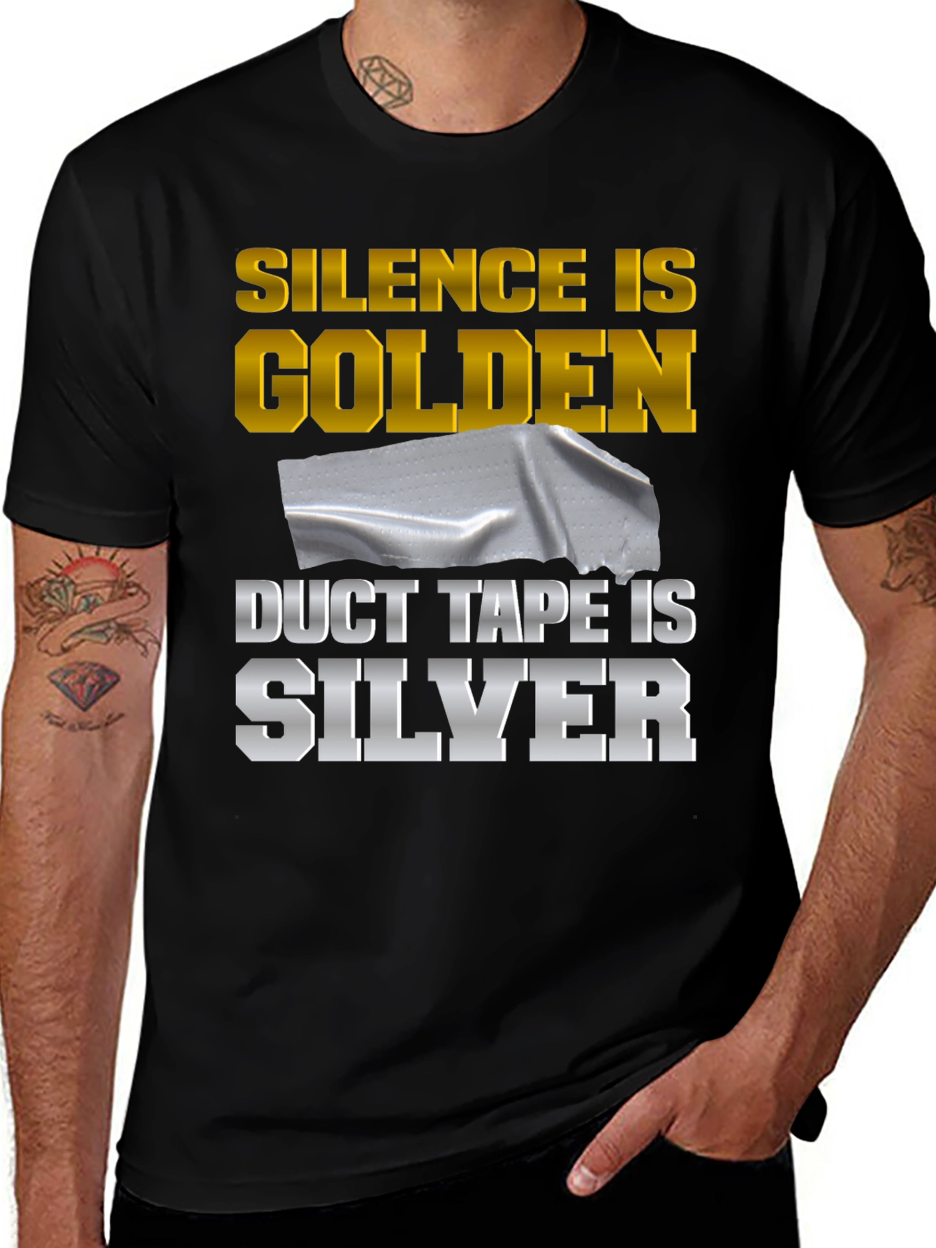 Variant 9 of Silence is Golden, Duct Tape is Silver Funny T-Shirt