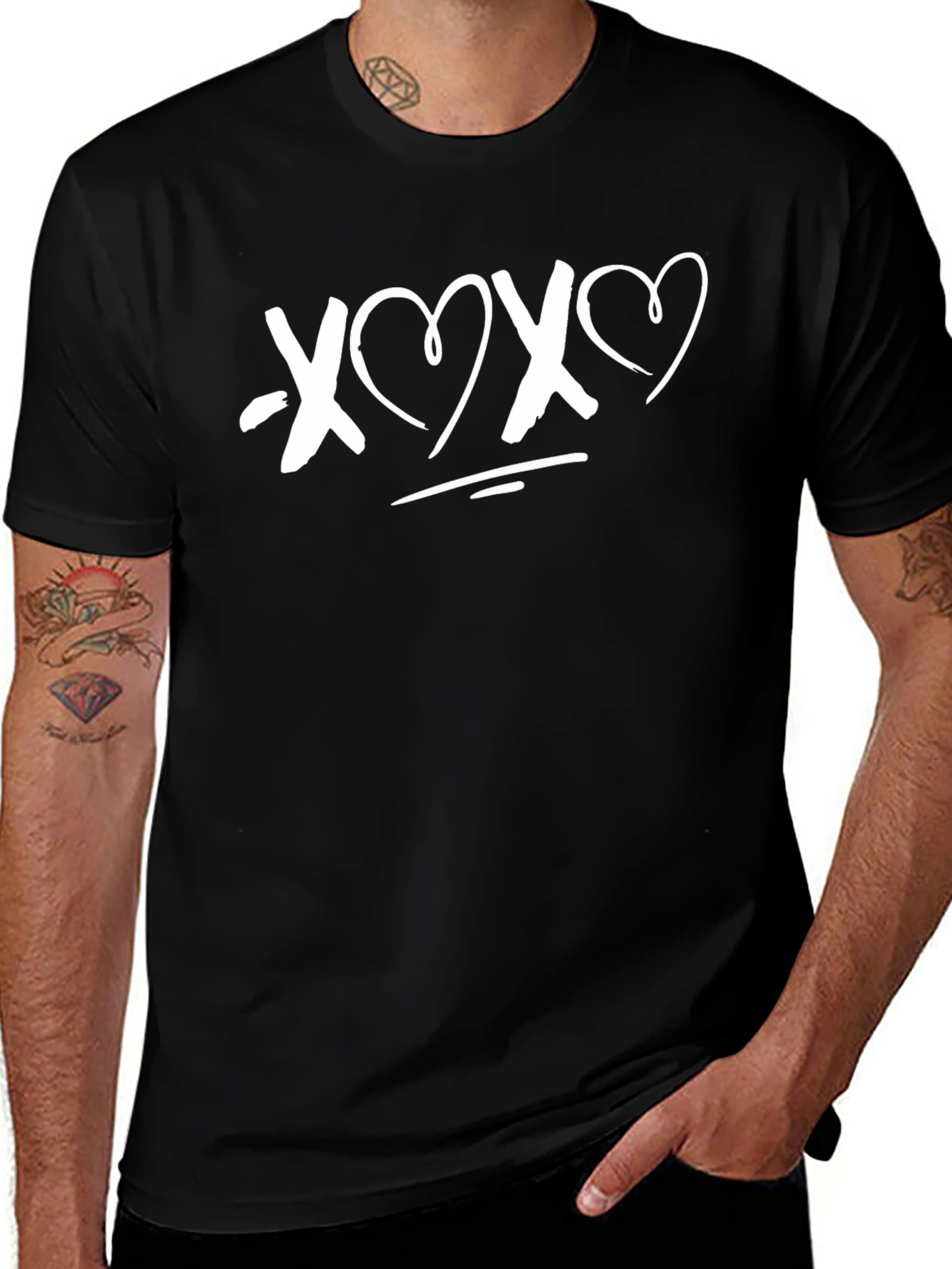 Variant 13 of XOXO Graphic Print Black T-Shirt
