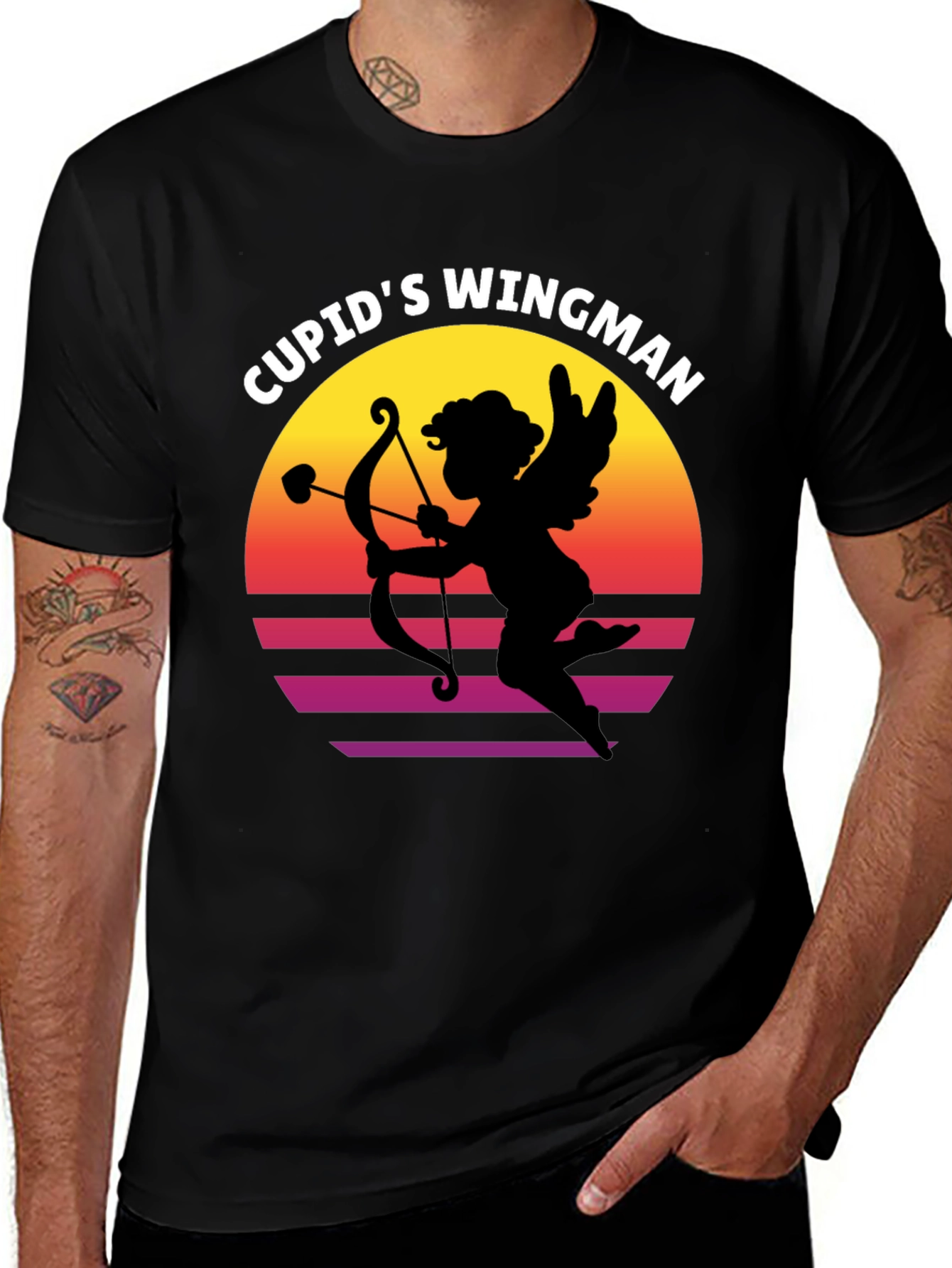 Black Cupid's Wingman Graphic Tee main image