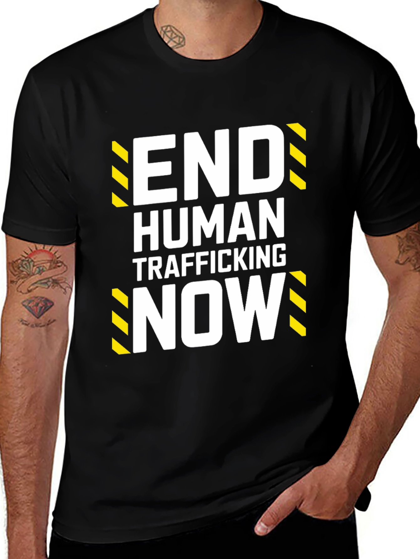 Variant 9 of End Human Trafficking Now Black Graphic T-Shirt