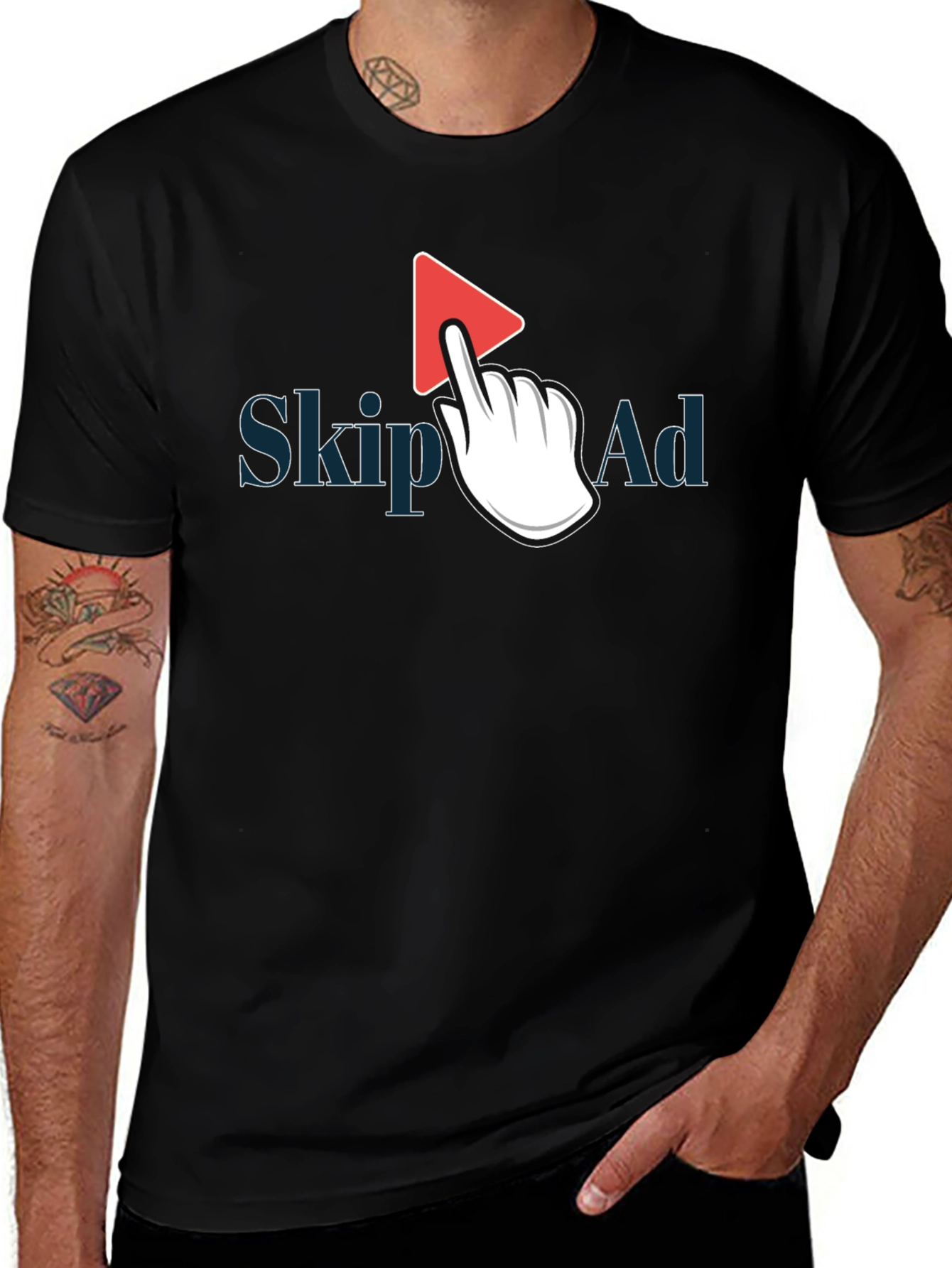 Variant 11 of Skip Ad Graphic Tee - Funny Internet Humor T-Shirt