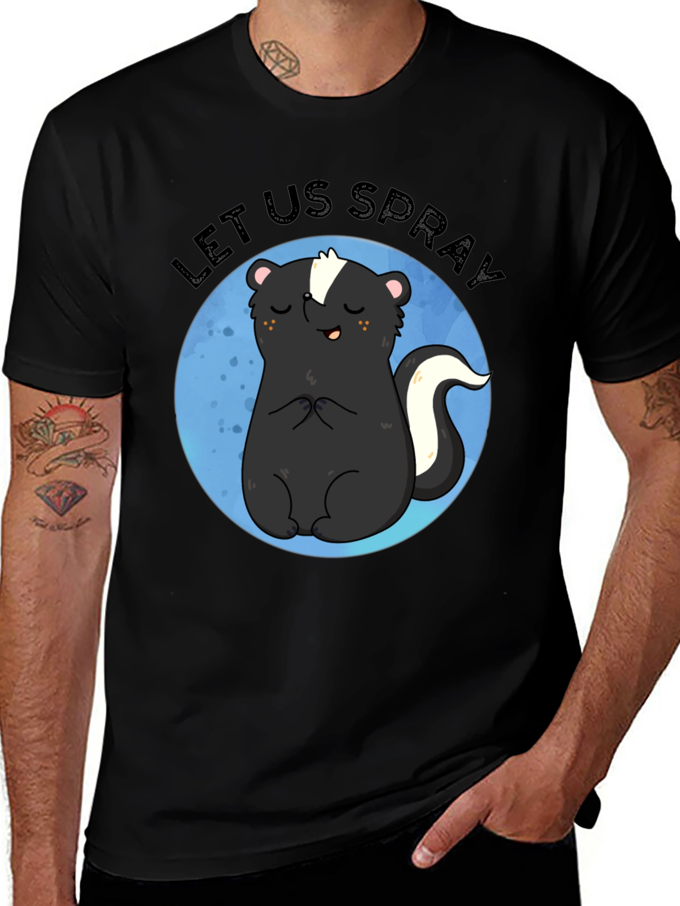 Variant 25 of Let Us Spray Funny Skunk T-Shirt
