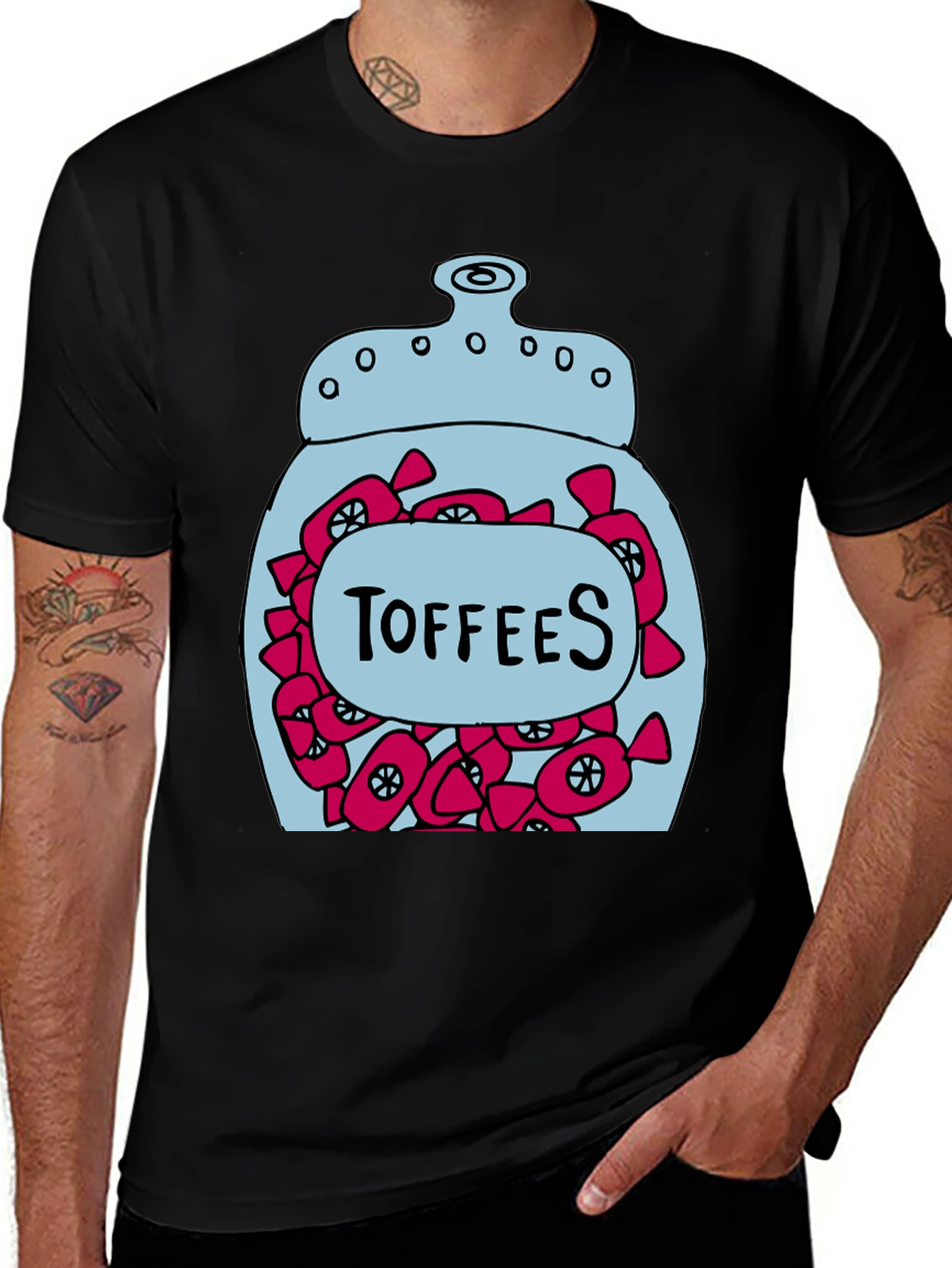 Variant 20 of Toffees Candy Jar Graphic Tee - Black