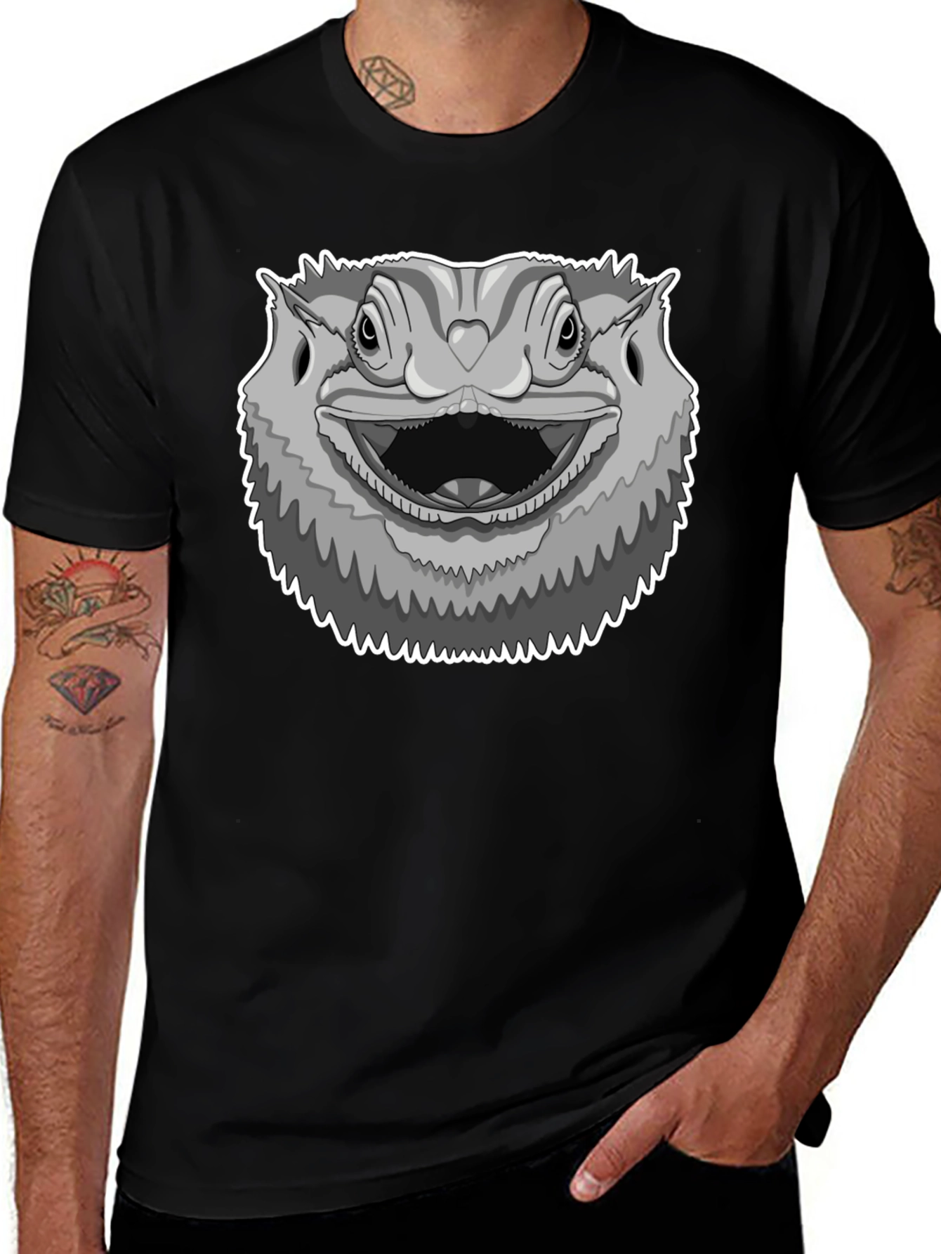 Bearded Dragon Graphic Tee - Unisex Black T-Shirt