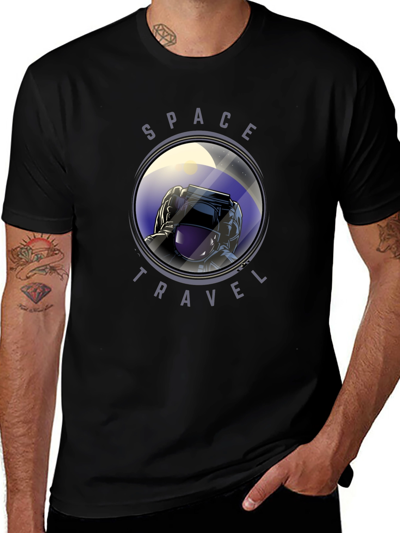 Variant 4 of Space Travel Astronaut Graphic T-Shirt