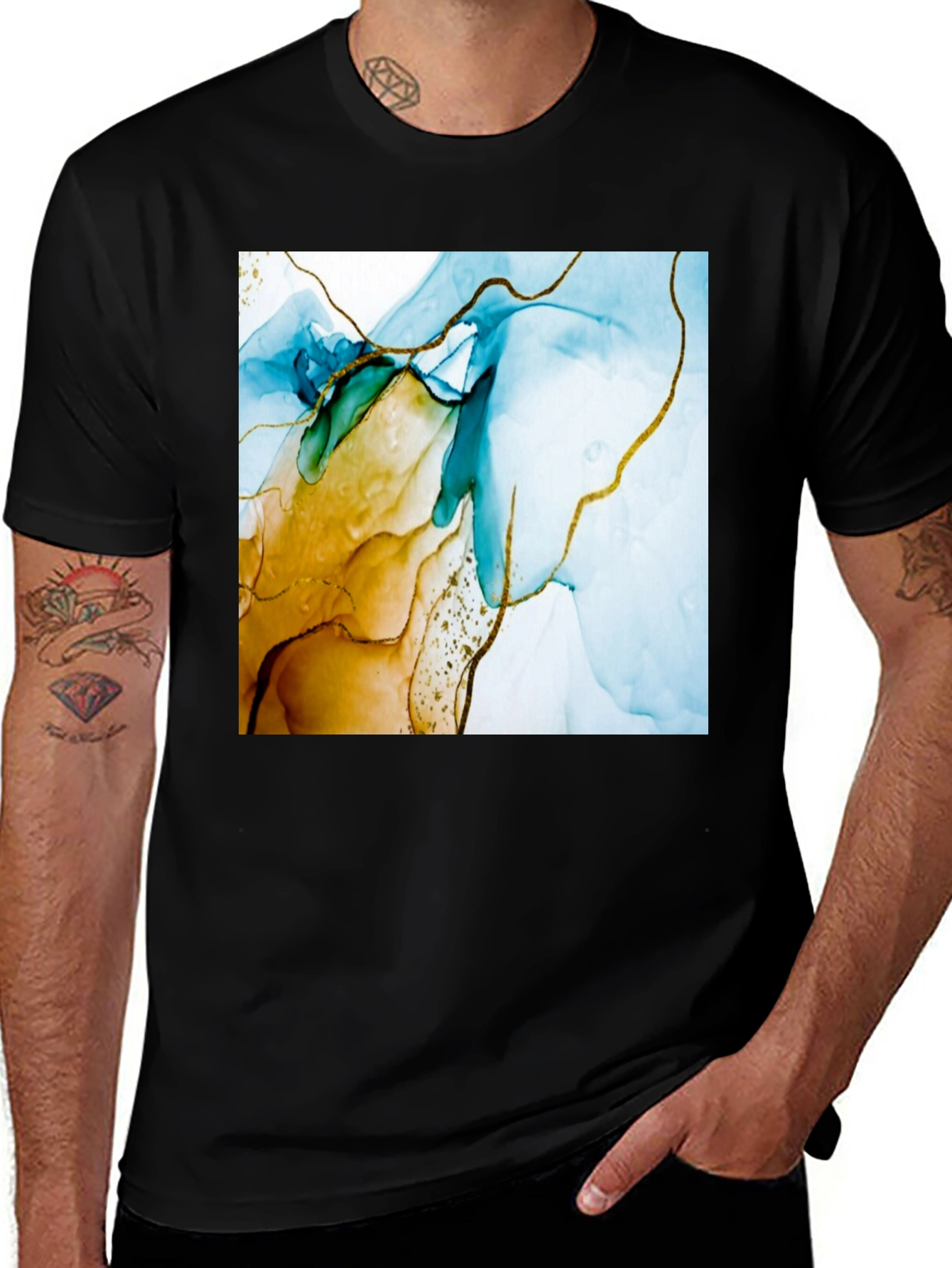 Variant 7 of Abstract Art T-Shirt - Modern Graphic Tee for Men