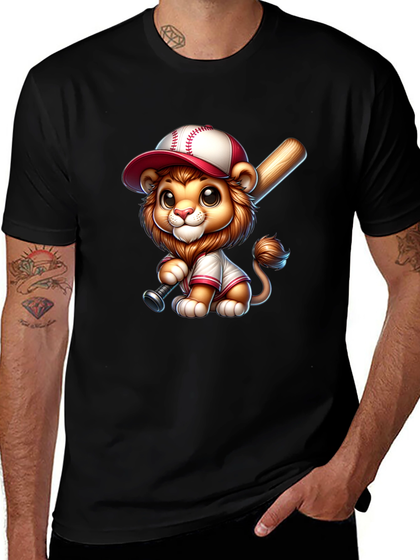 Variant 22 of Cute Lion Baseball T-Shirt