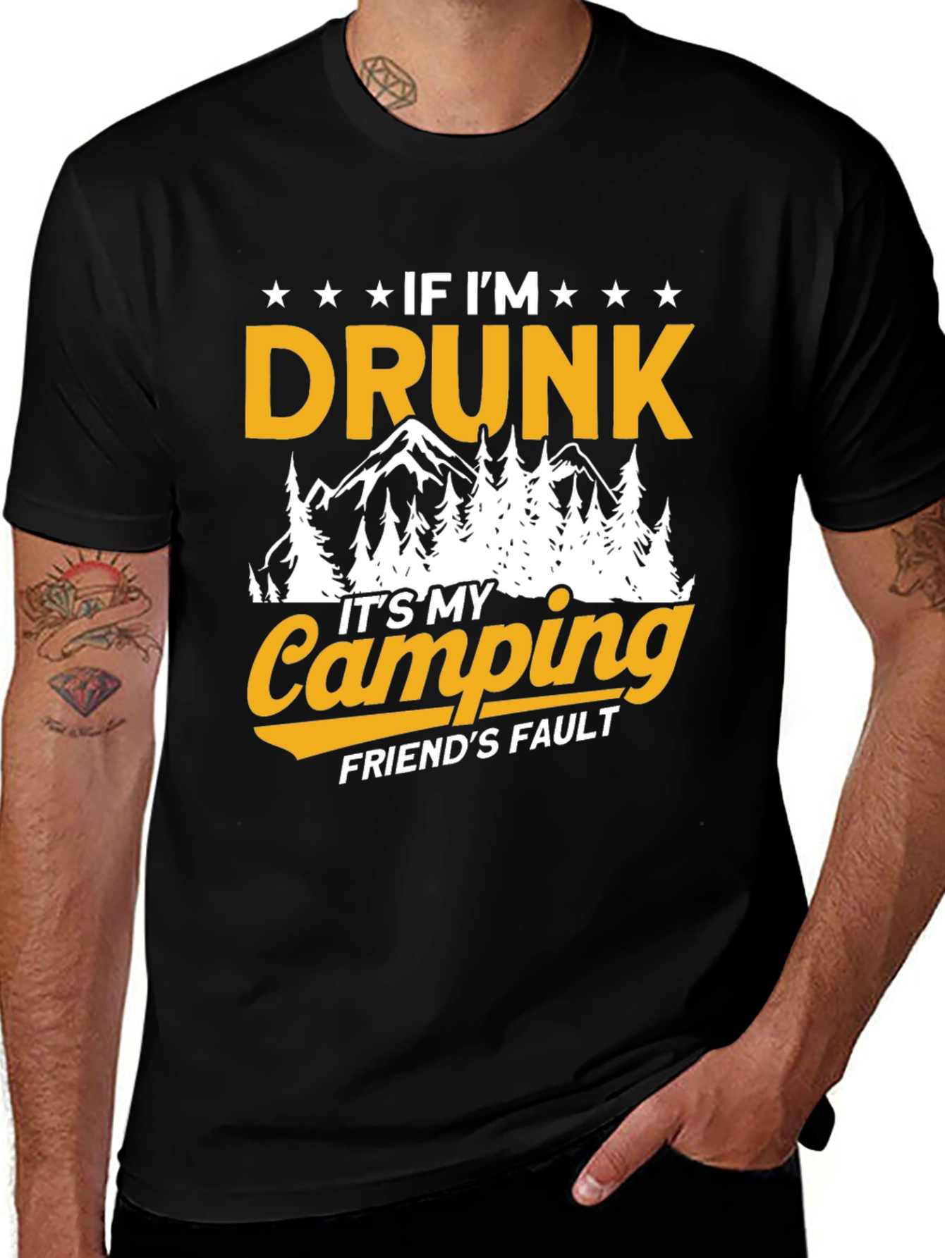 Variant 23 of Funny Camping T-Shirt: If I'm Drunk, It's Camping!