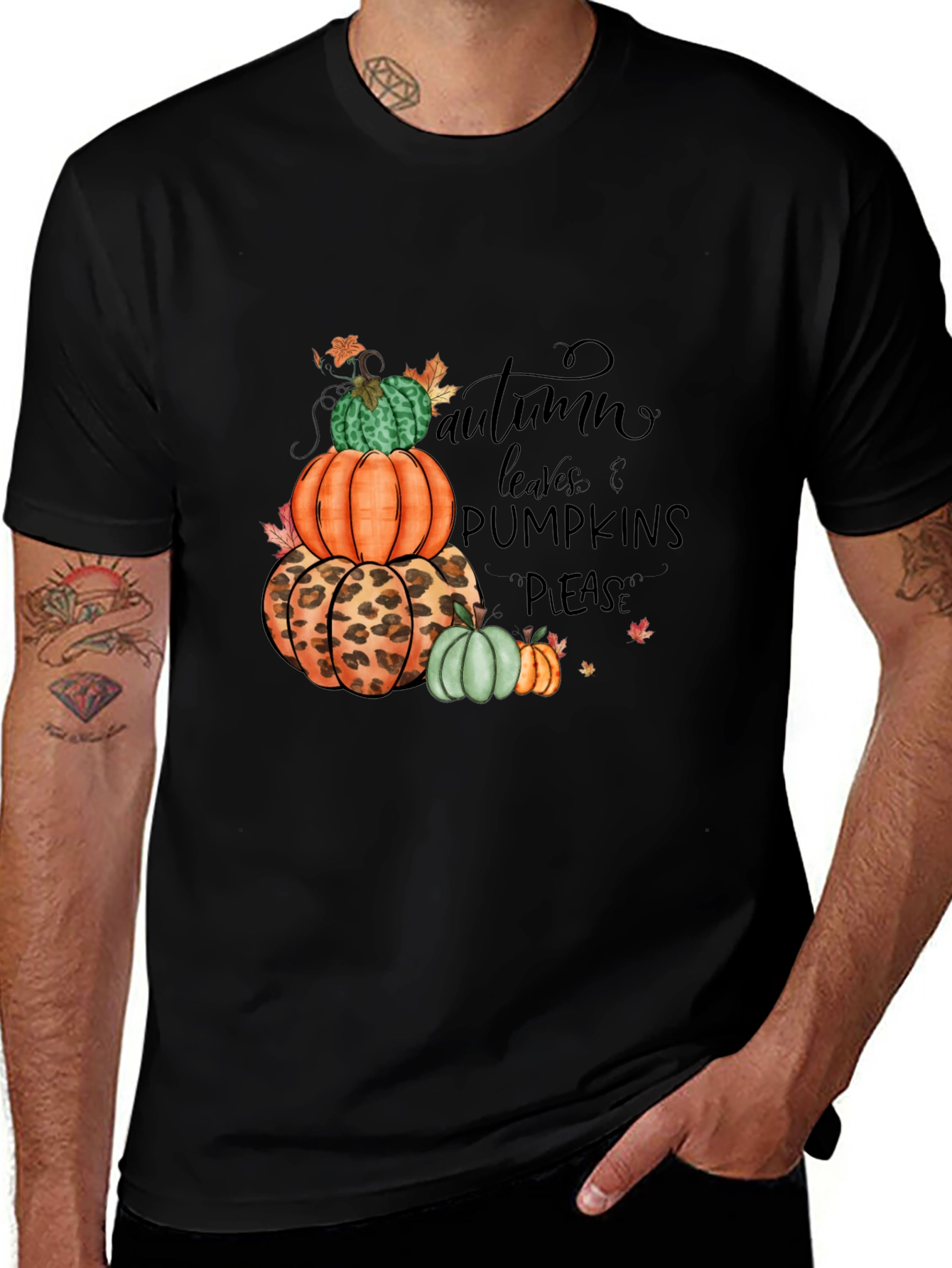 Variant 18 of Autumn Leaves & Pumpkins Please T-Shirt