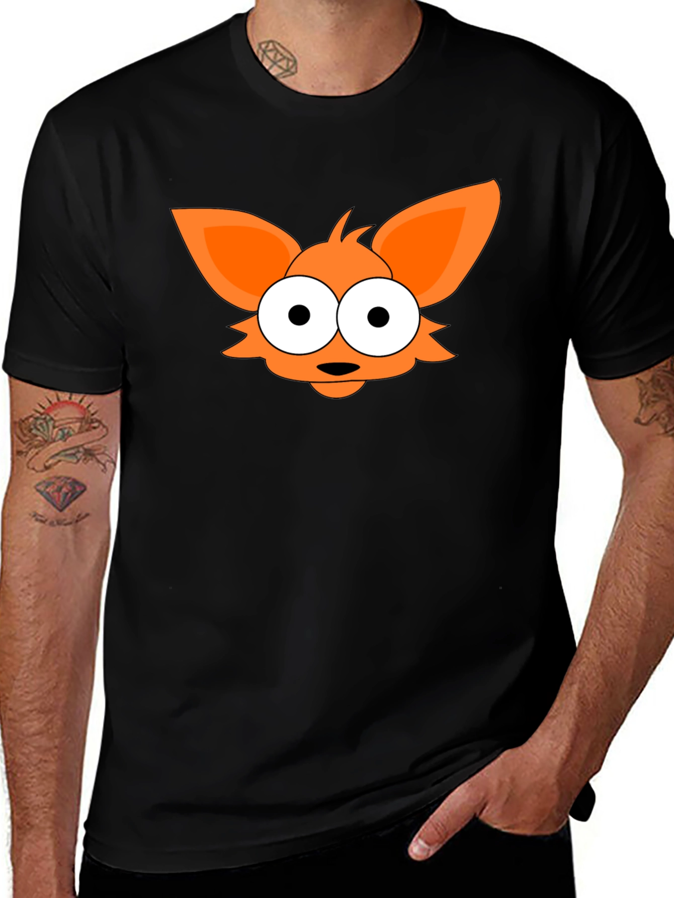 Variant 3 of Fox Graphic Black T-Shirt - Fun & Unique Design