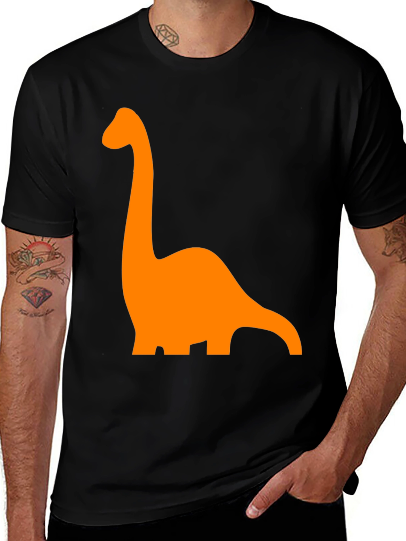 Variant 25 of Dino Graphic Tee - Casual Black T-Shirt