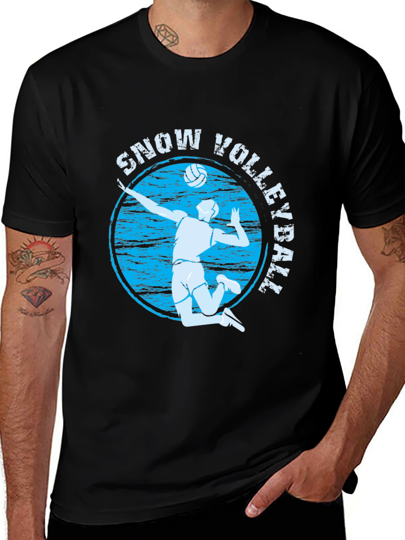 Variant 22 of Snow Volleyball Graphic T-Shirt