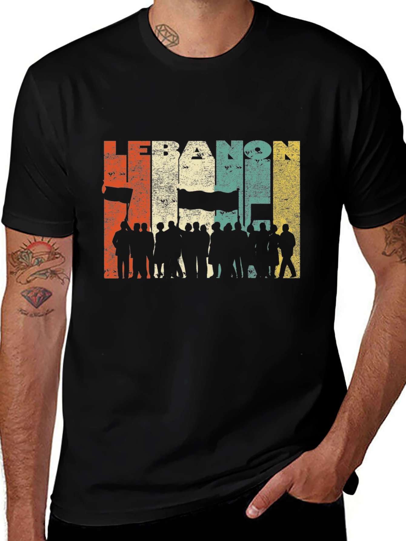 Lebanon Retro Flag T-Shirt