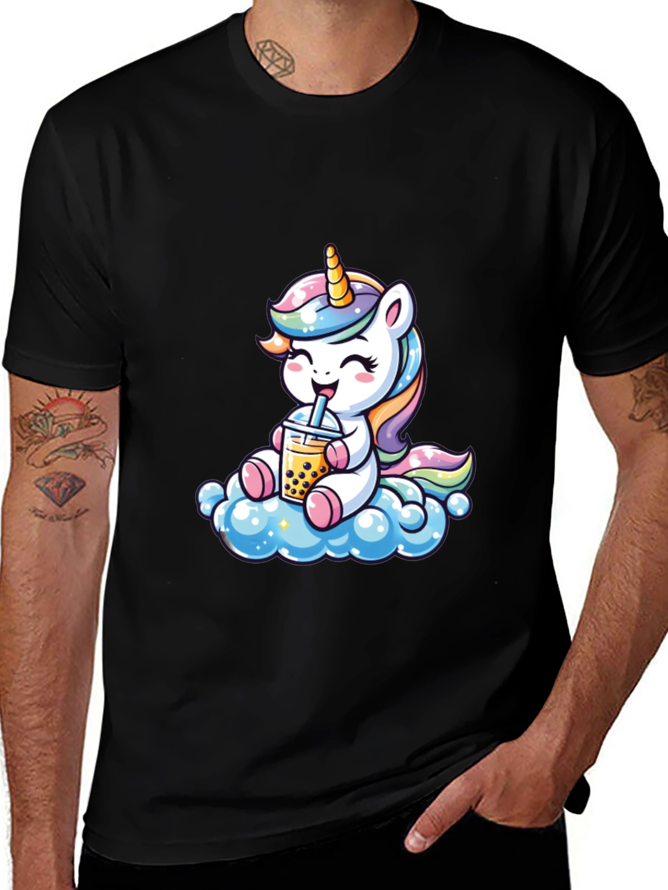 Variant 3 of Unicorn Bubble Tea Graphic Tee - Cute & Comfy