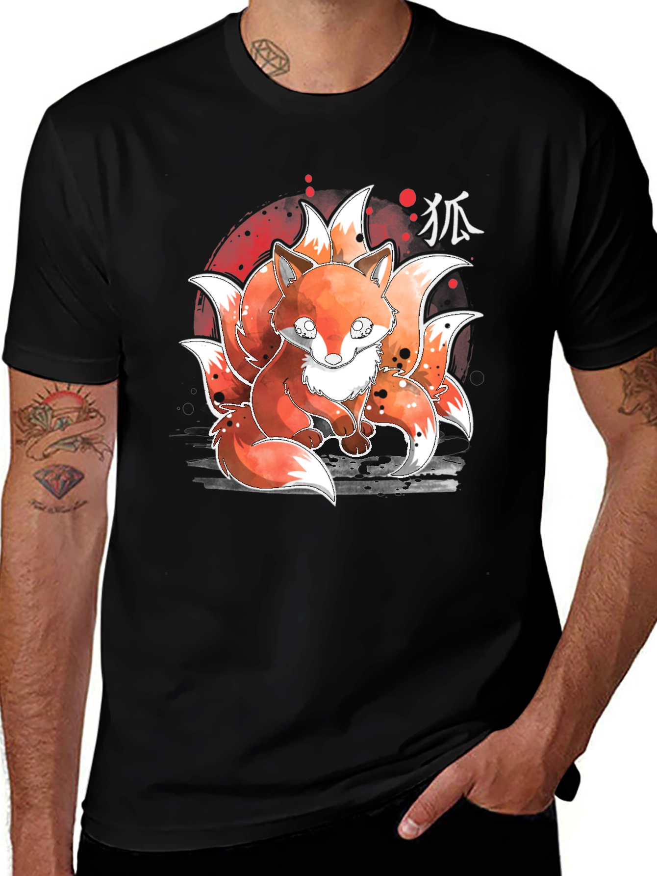 Variant 21 of Nine-Tailed Fox Graphic Tee - Japanese Anime Design