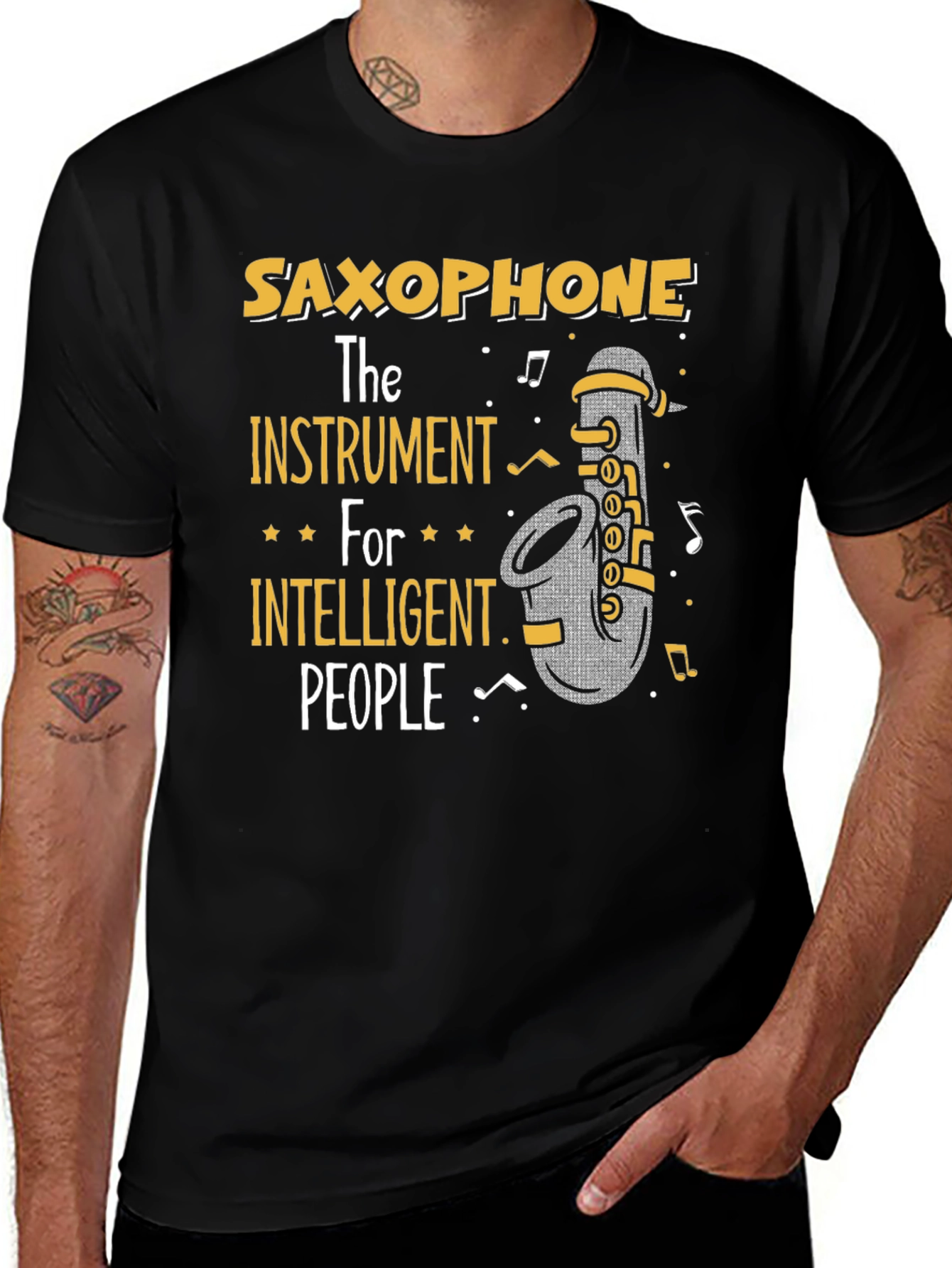Variant 9 of Saxophone Lover T-Shirt Instrument for Intelligent People Tee