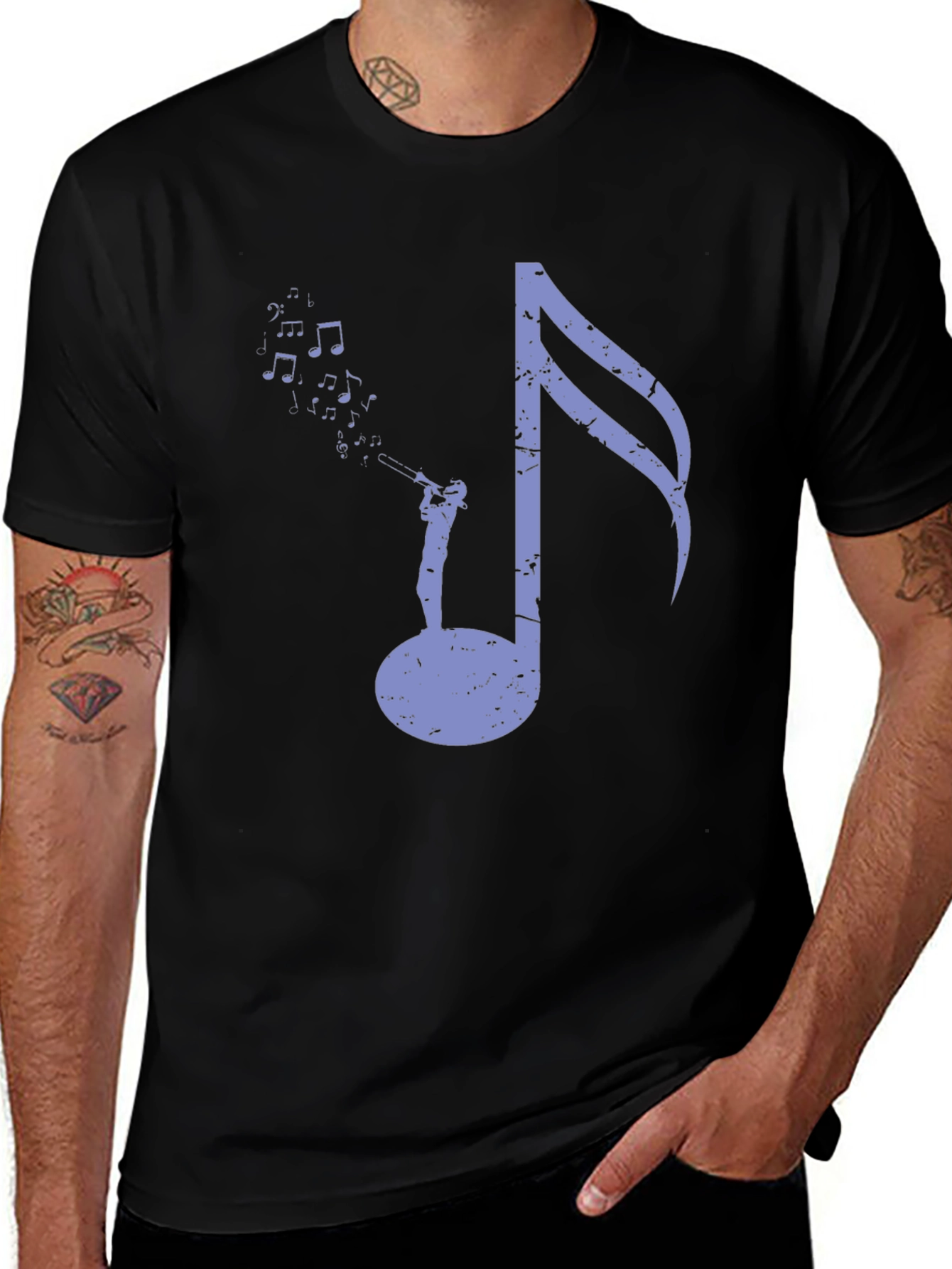 Variant 15 of Musical Note Graphic Tee - Black