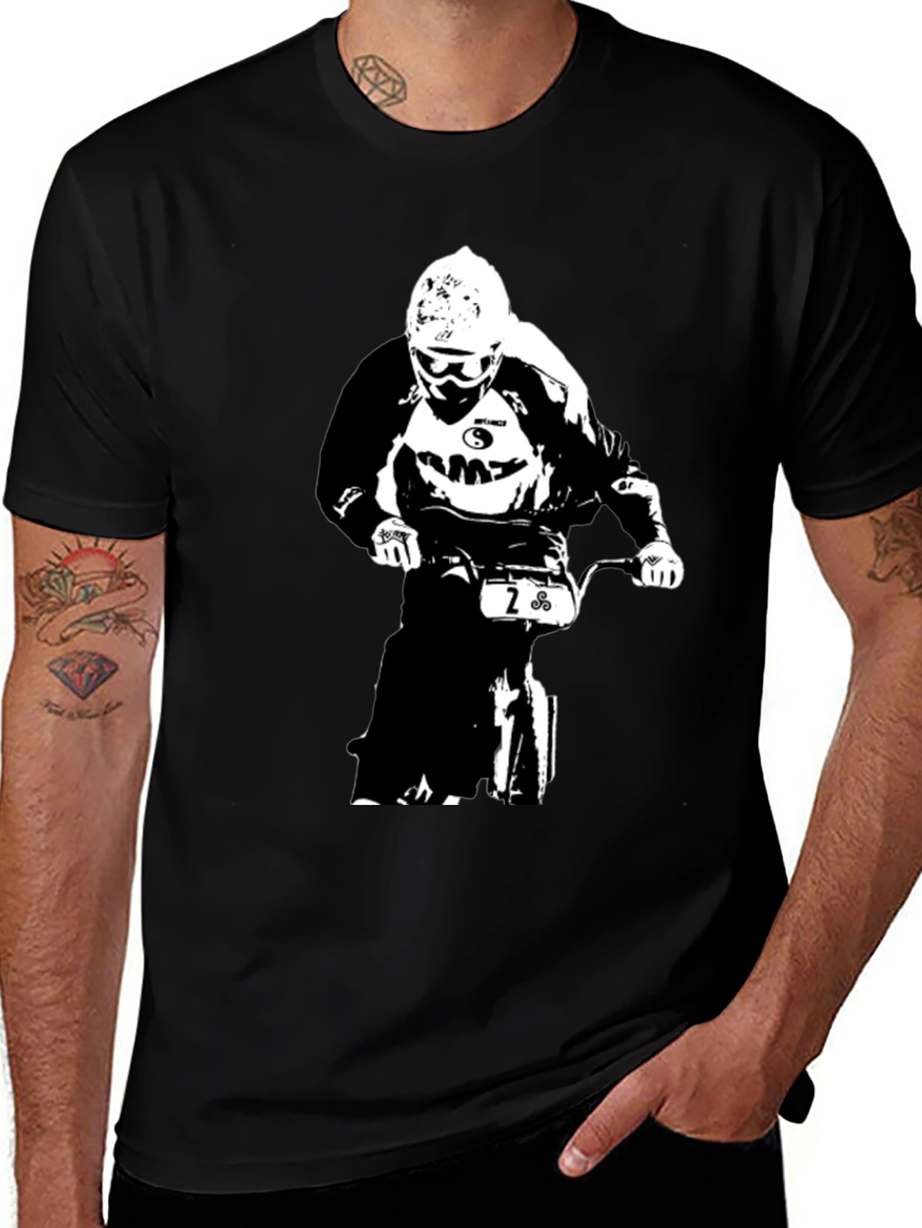 Variant 28 of Motocross Rider Graphic Tee - Black