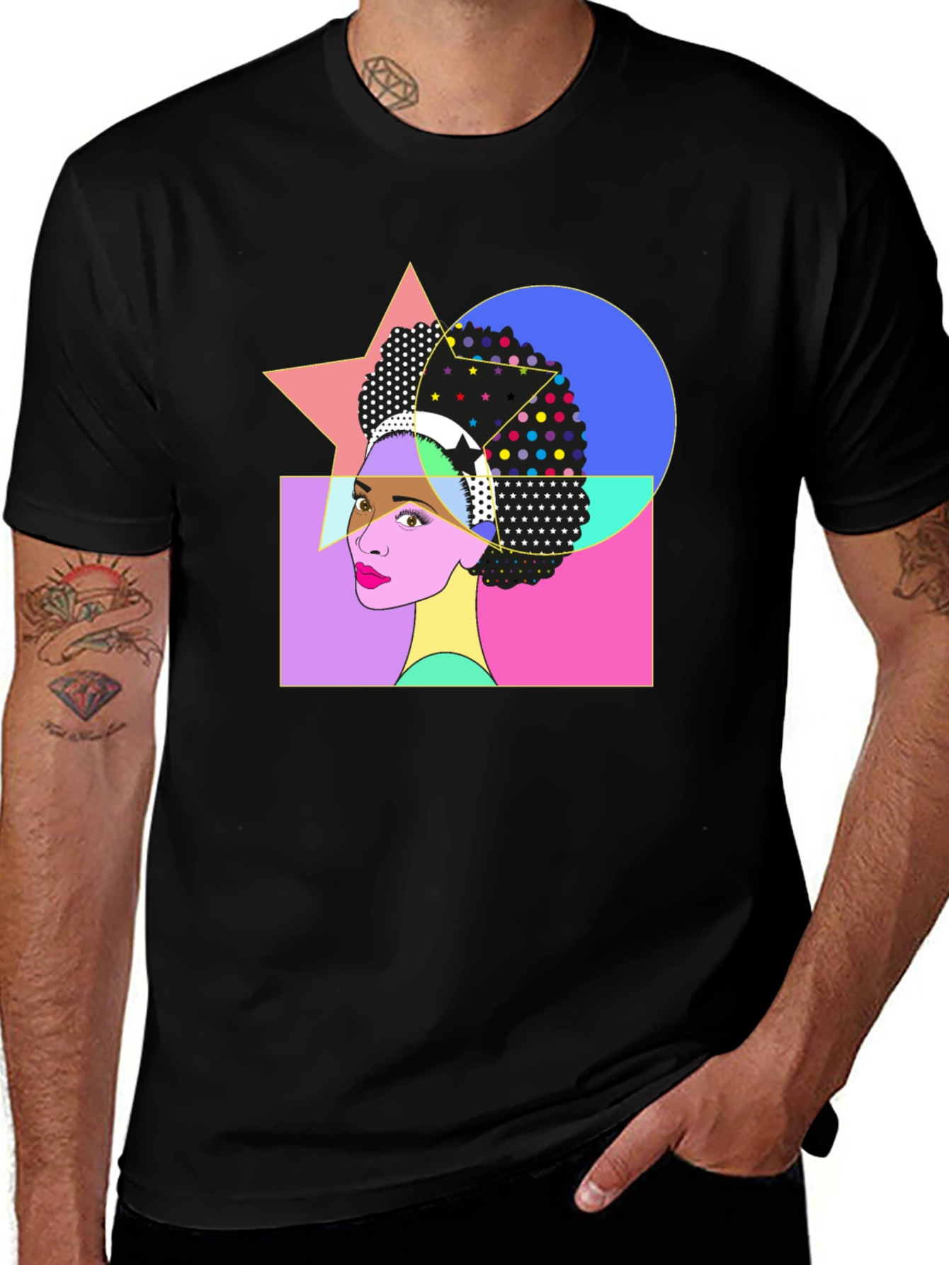 Variant 11 of Retro Pop Art Afro Graphic Tee