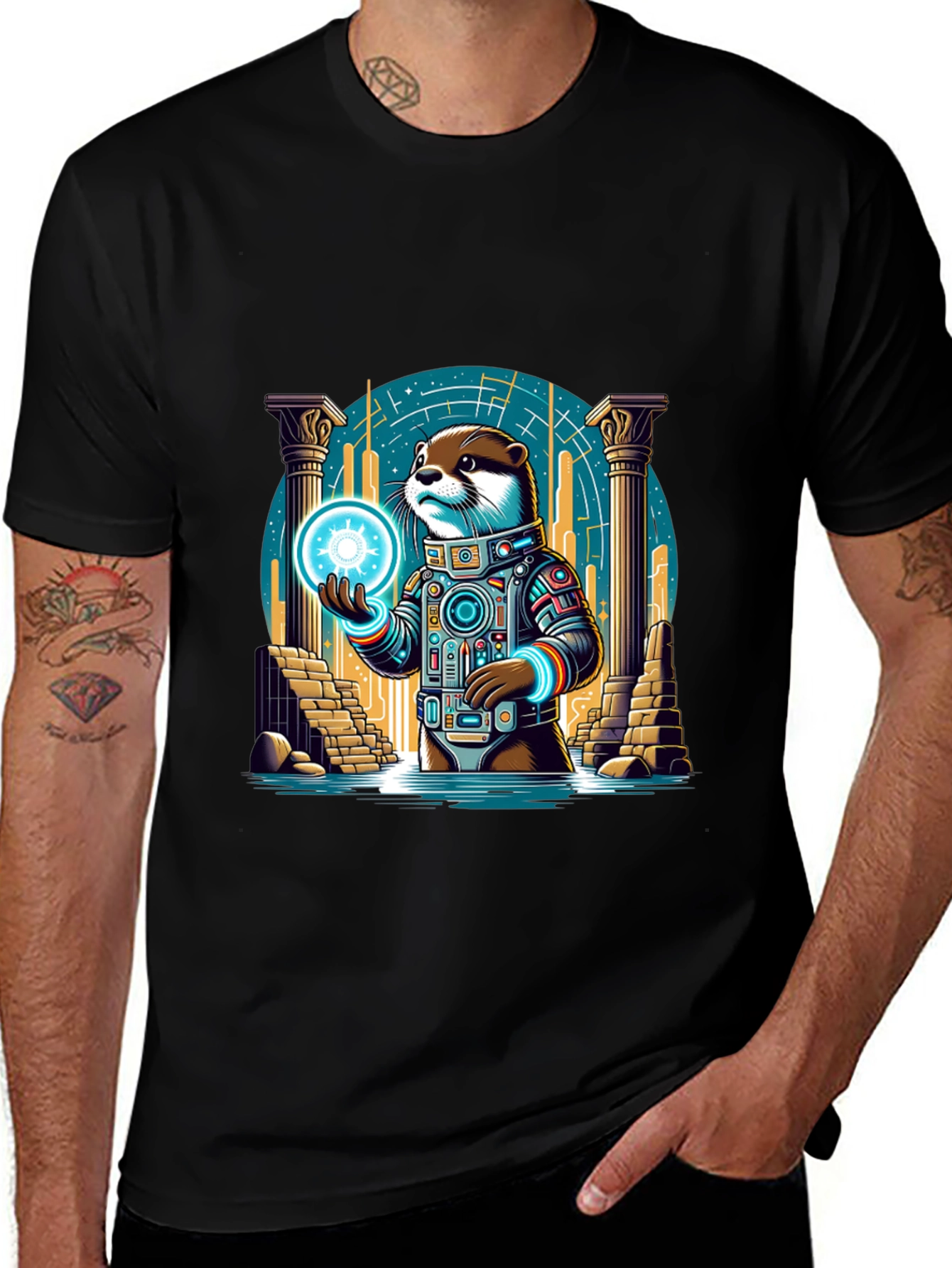 Variant 21 of Astronaut Otter Graphic T-Shirt
