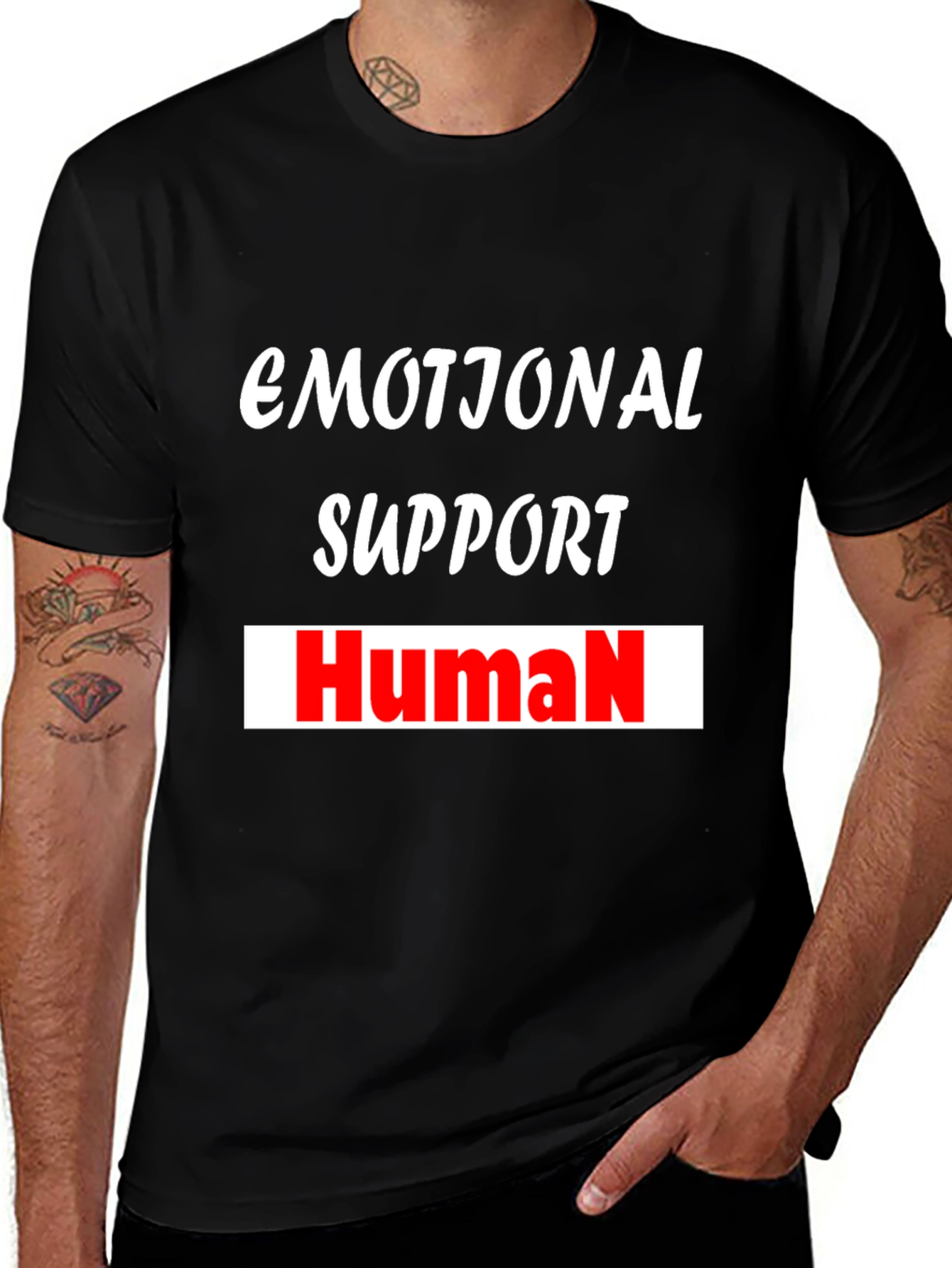 Variant 2 of Emotional Support Human T-Shirt - Soft Cotton Blend
