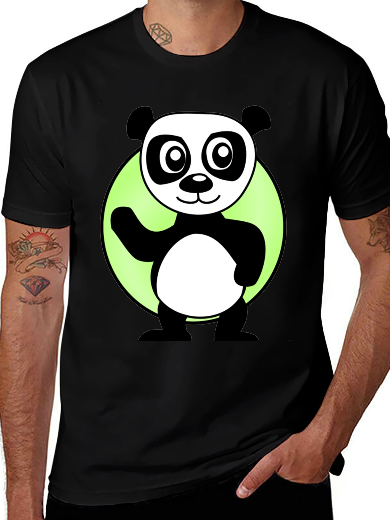 Variant 15 of Panda Graphic Black T-Shirt