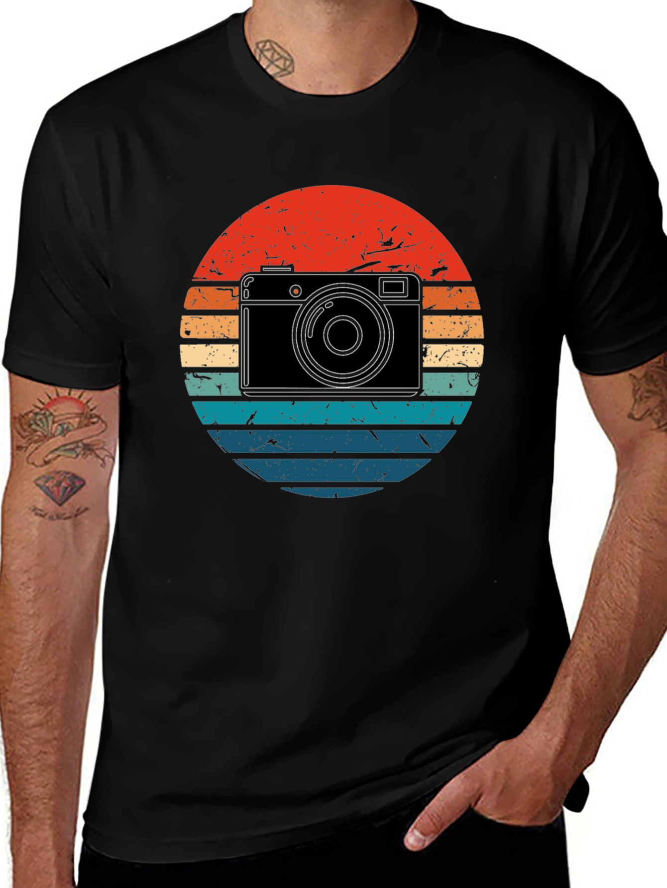Variant 24 of Retro Camera Sunset Graphic T-Shirt