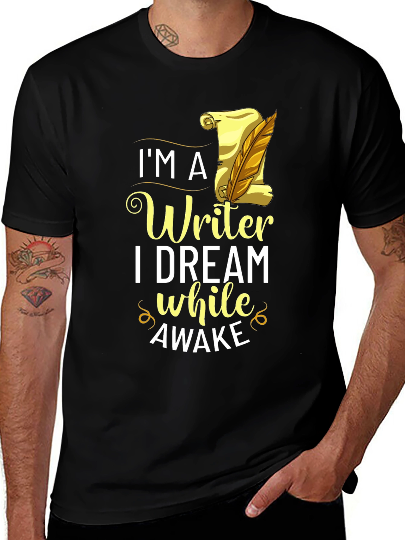 Variant 10 of Writer Dream Awake Black Graphic Tee