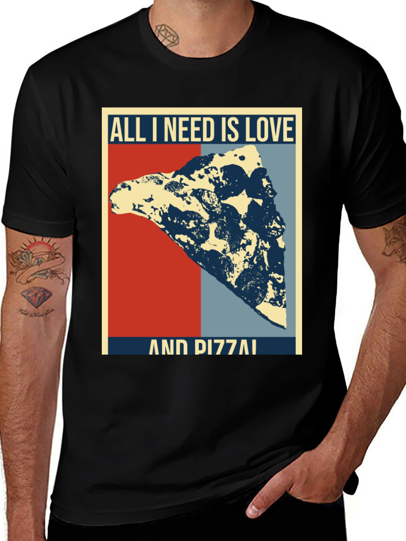 Variant 15 of All I Need Is Love & Pizza T-Shirt
