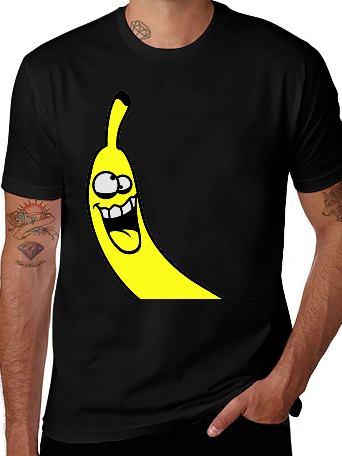 Variant 15 of Funny Banana Graphic Tee - Black Cotton T-Shirt