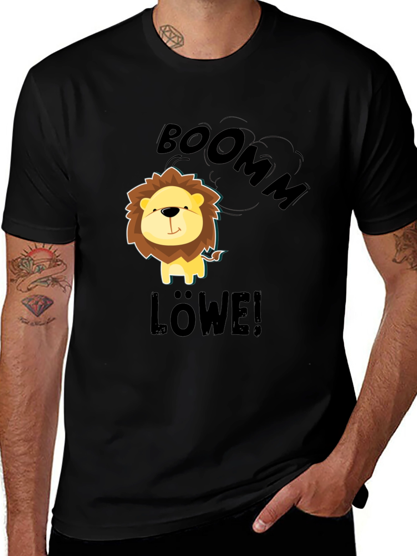 Variant 9 of Boomm Löwe! Lion Graphic Black T-Shirt