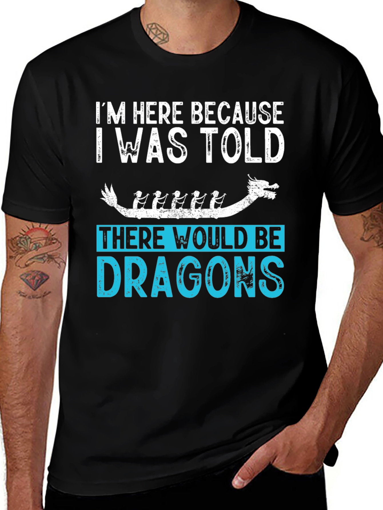 Dragon Boat T-Shirt: I'm Here Because Dragons!