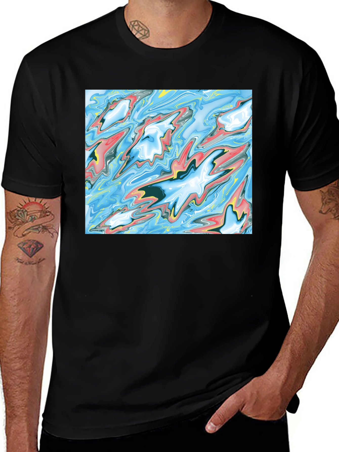 Variant 27 of Abstract Liquid Art Black T-Shirt